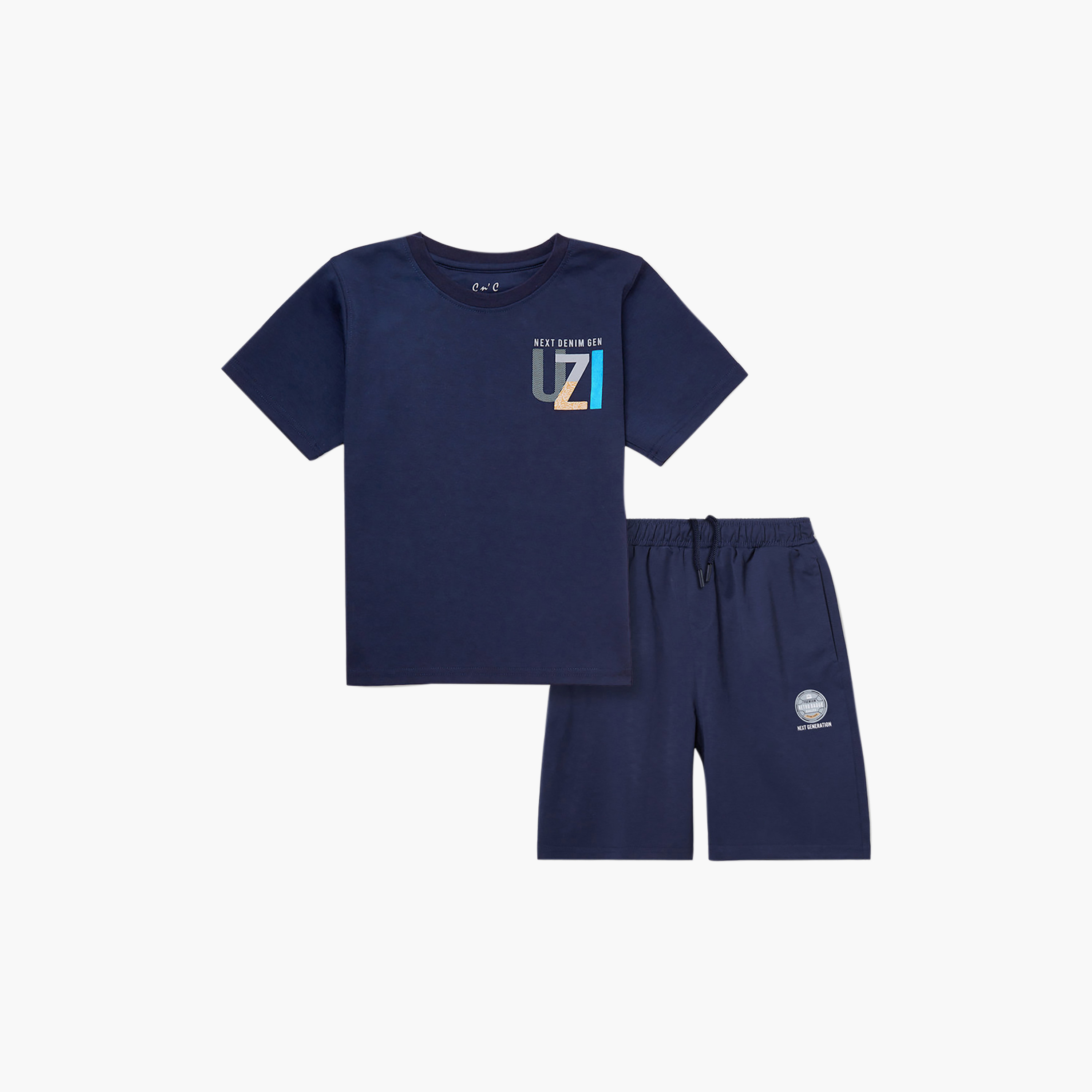 Cool & Cool Graphic Short Sleeves T-Shirt & Shorts Set-boys-clothing-setsandcoords-image-3