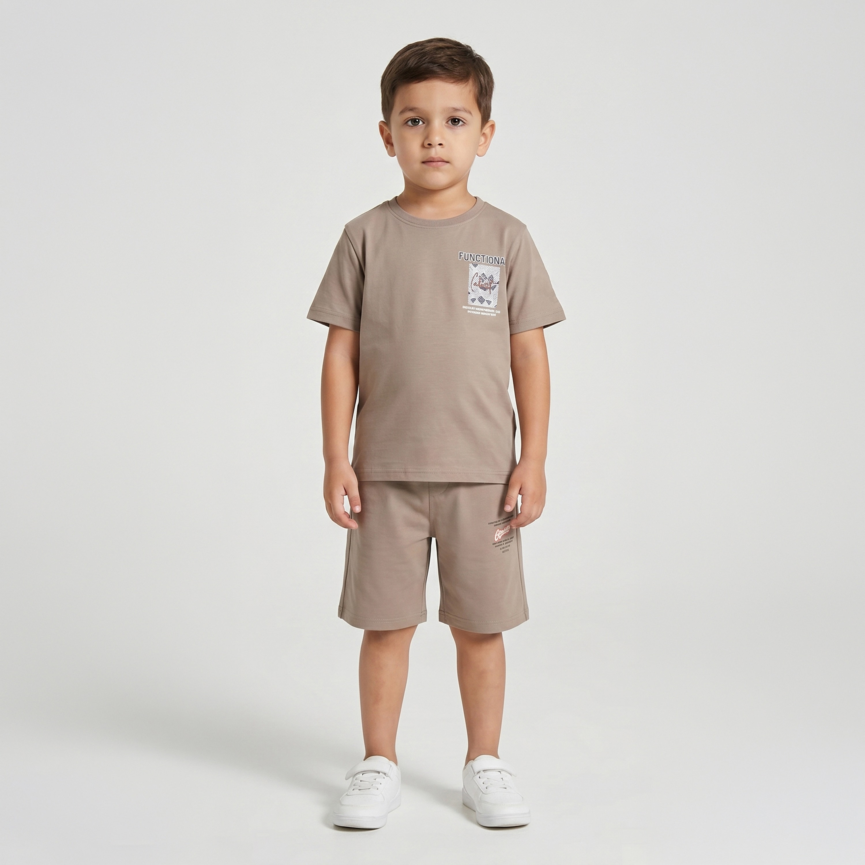 Cool & Cool Graphic Short Sleeves T-Shirt & Shorts Set-boys-clothing-setsandcoords-image-1