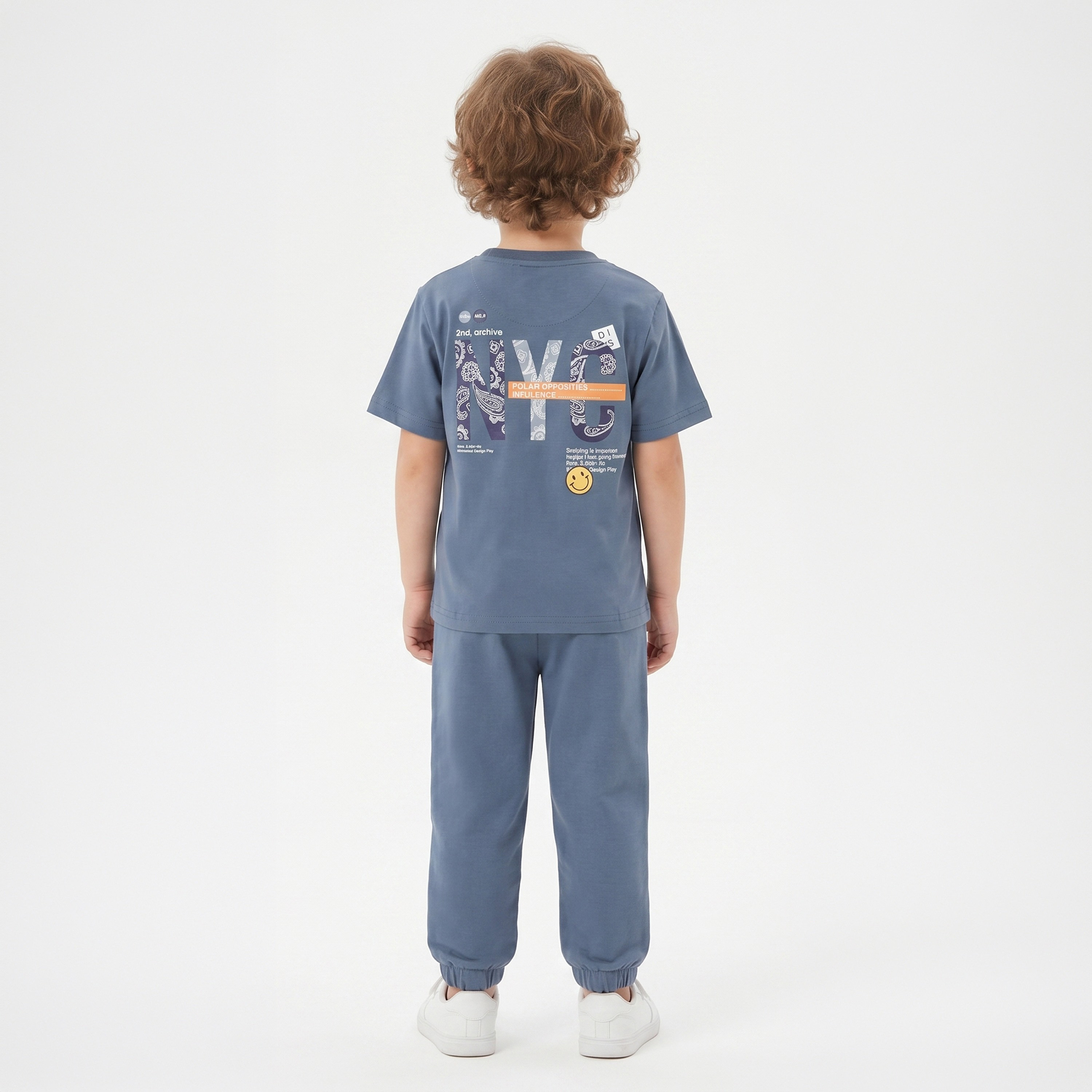 طقم تيشيرت بأكمام قصيرة مع بنطلون جوجر من كول آند كول-boys-clothing-setsandcoords-image-2