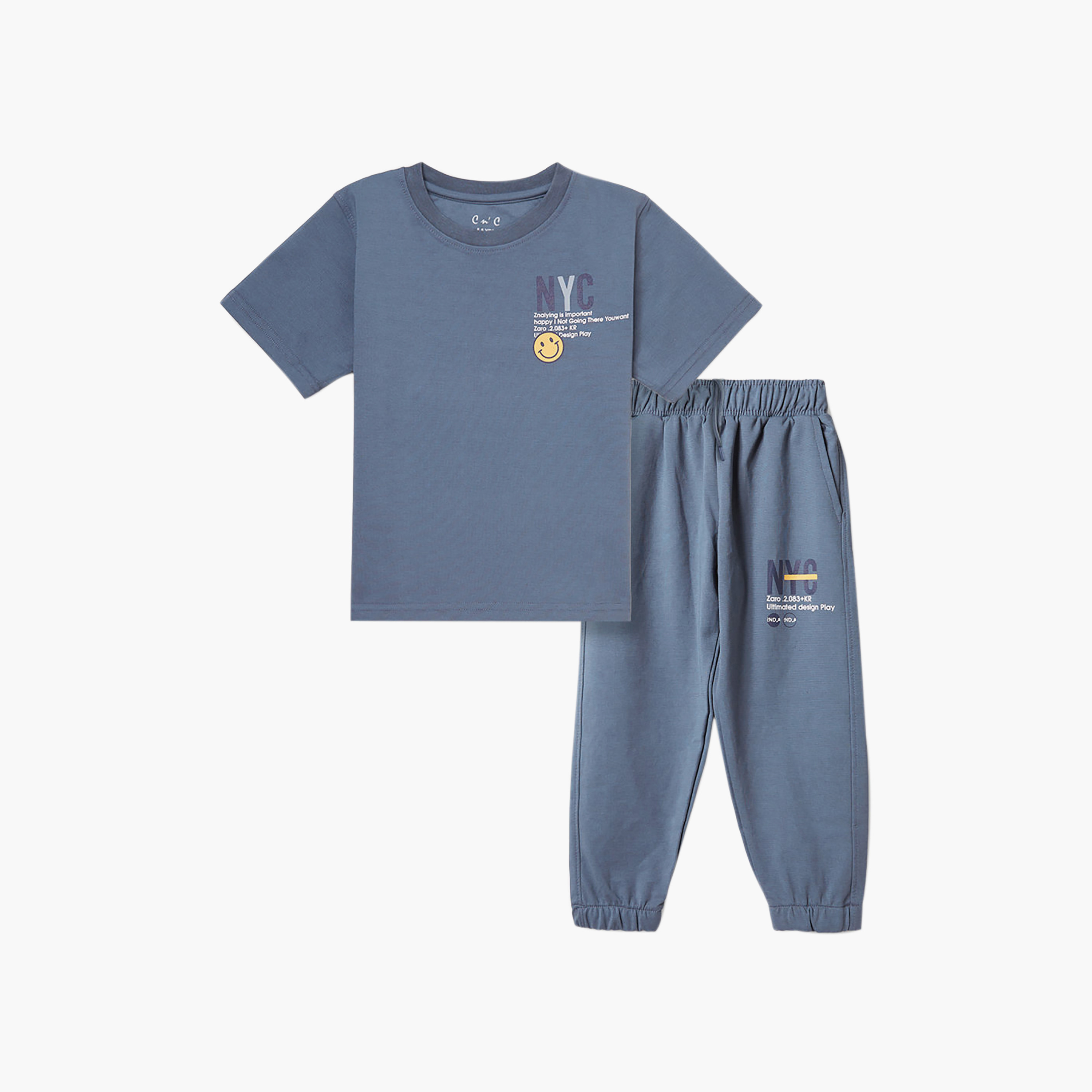 Cool & Cool Graphic Short Sleeves T-Shirt & Joggers Set-boys-clothing-setsandcoords-image-3