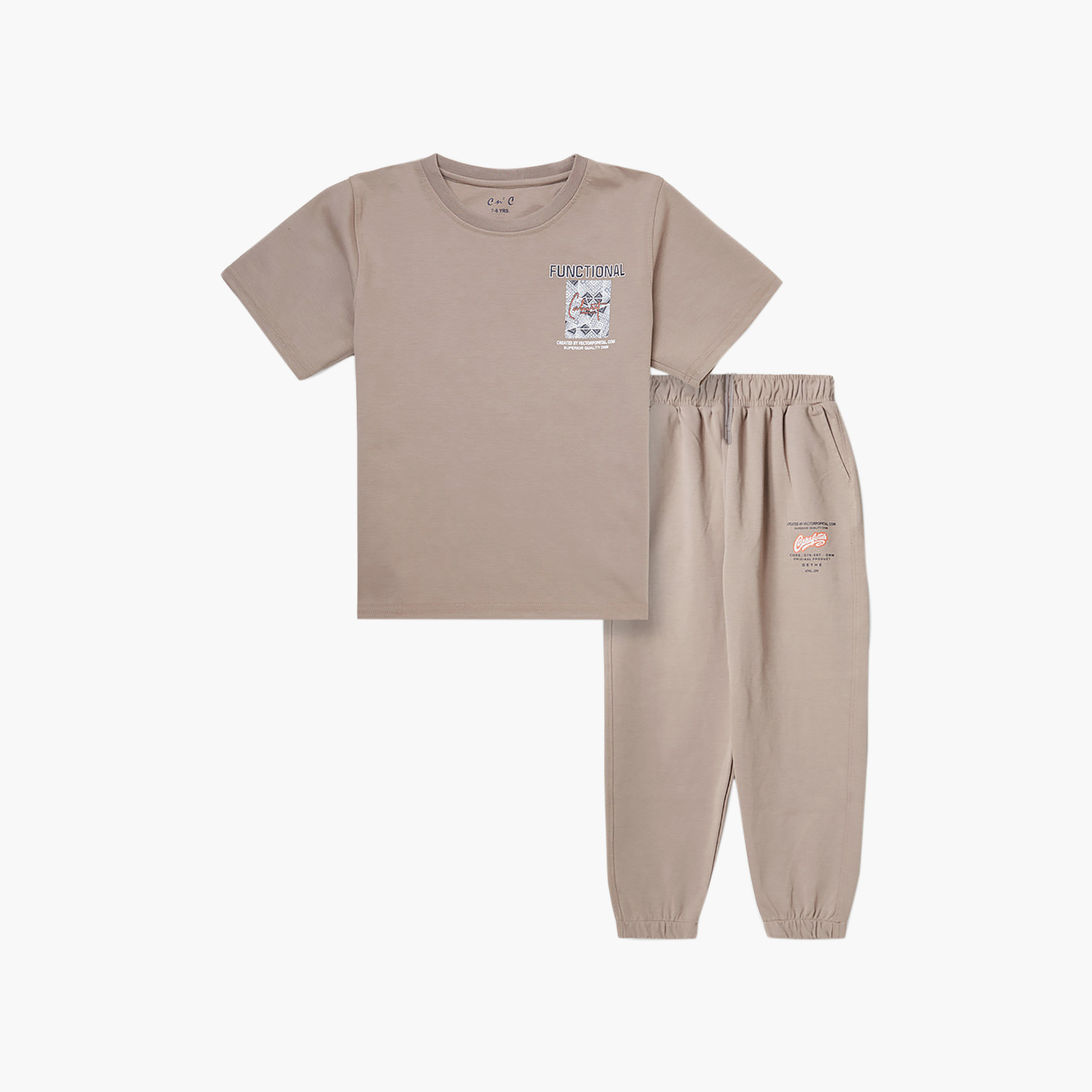 Cool & Cool Graphic Short Sleeves T-Shirt & Joggers Set-boys-clothing-setsandcoords-image-3