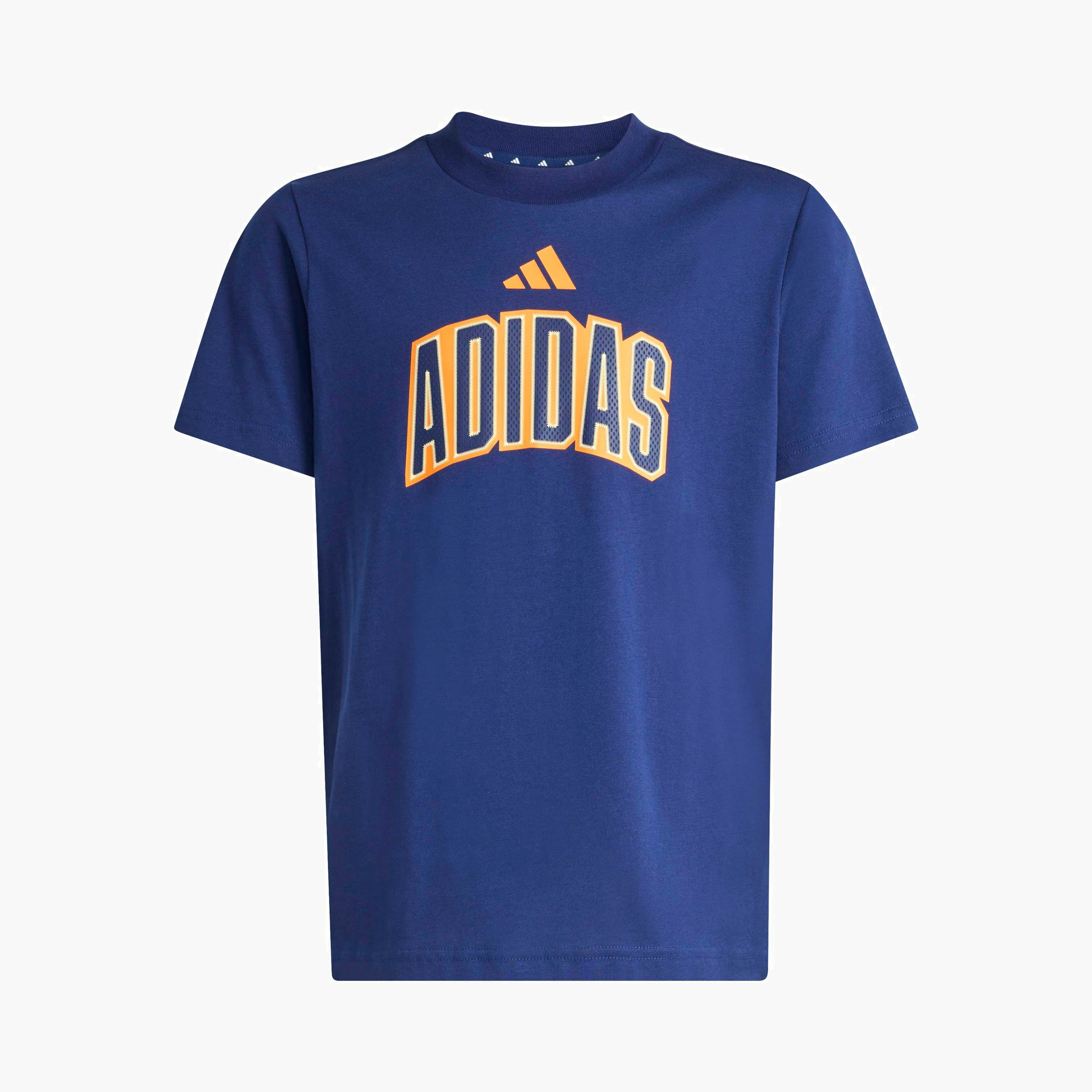 adidas Crew Neck Short Sleeves T-shirt with Logo Print-boys-clothing-tshirtsandpolos-image-2