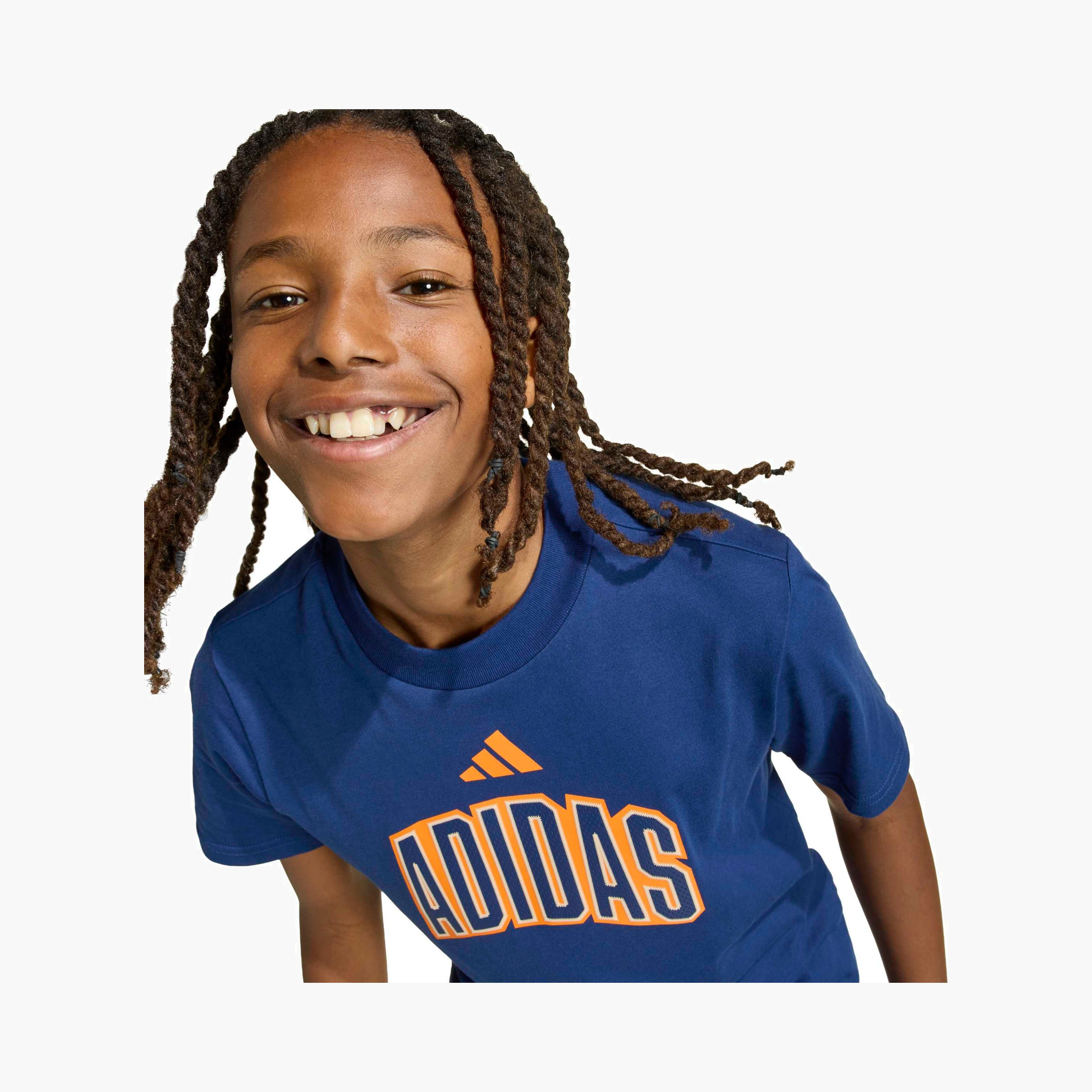adidas Crew Neck Short Sleeves T-shirt with Logo Print-boys-clothing-tshirtsandpolos-image-6