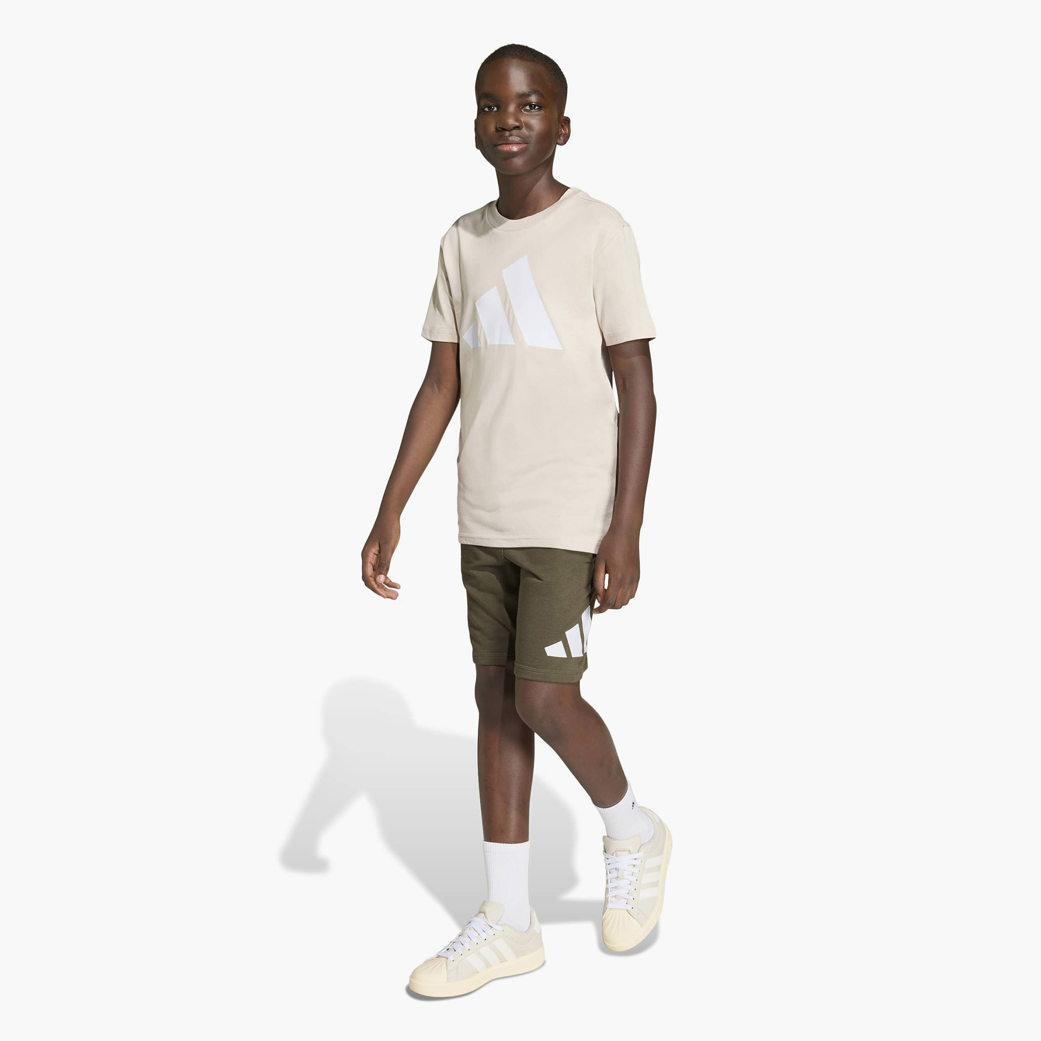 adidas Crew Neck Short Sleeves T-shirt and Shorts Set with Logo Print-boys-clothing-sportswear-sets-image-1