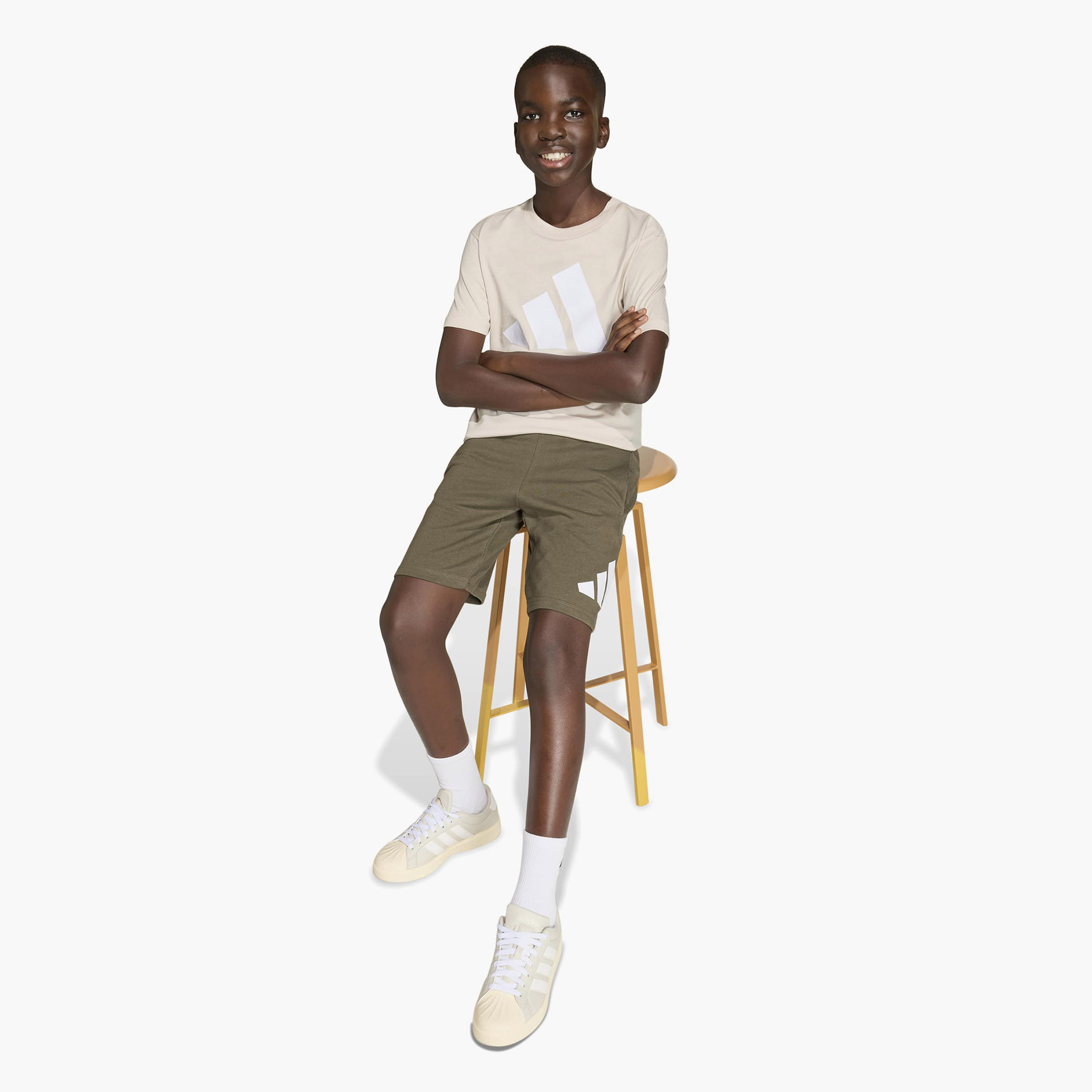 adidas Crew Neck Short Sleeves T-shirt and Shorts Set with Logo Print-boys-clothing-sportswear-sets-image-3