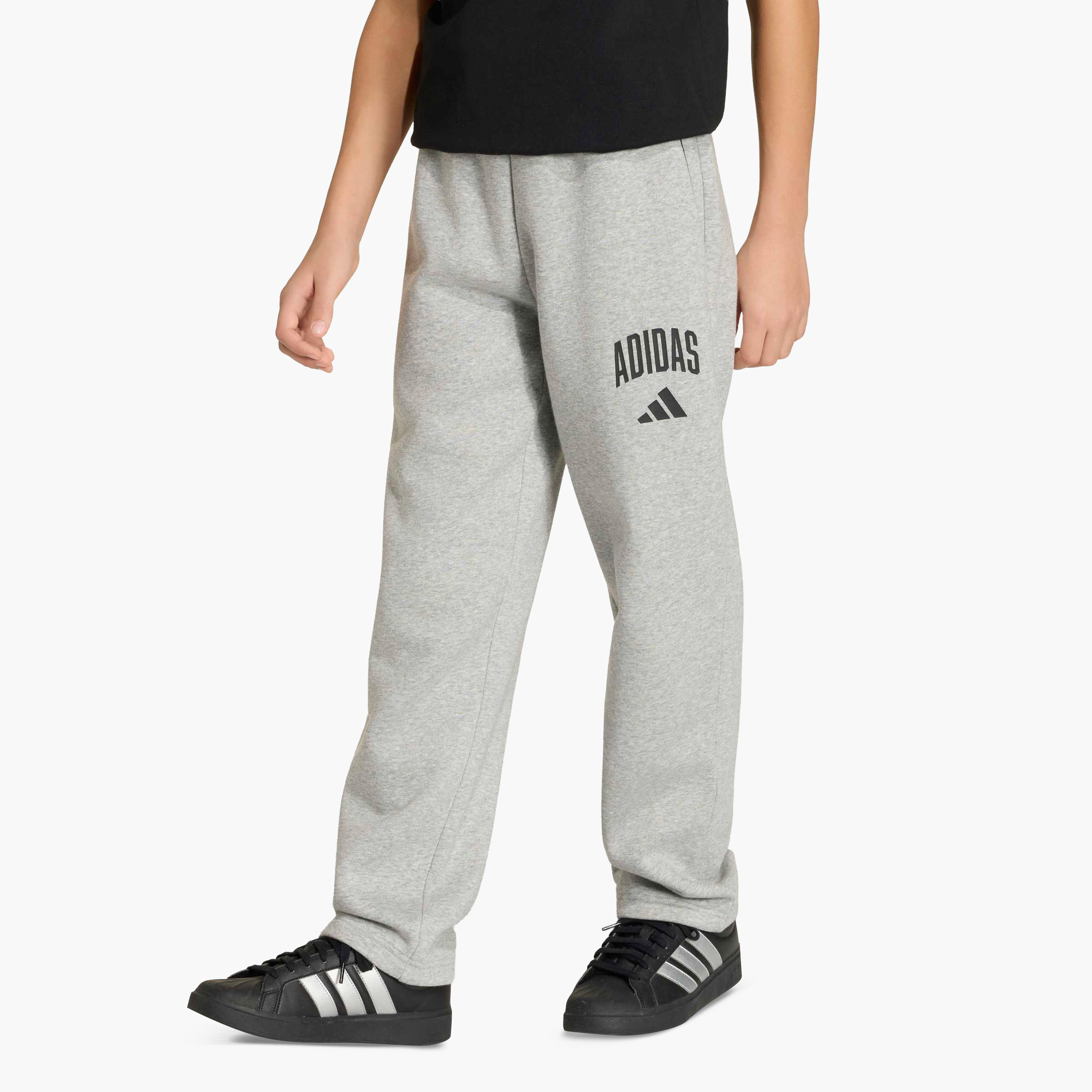 adidas Elastic Waist Track Pants with Logo Print-boys-clothing-bottoms-joggersandtrackpants-image-1