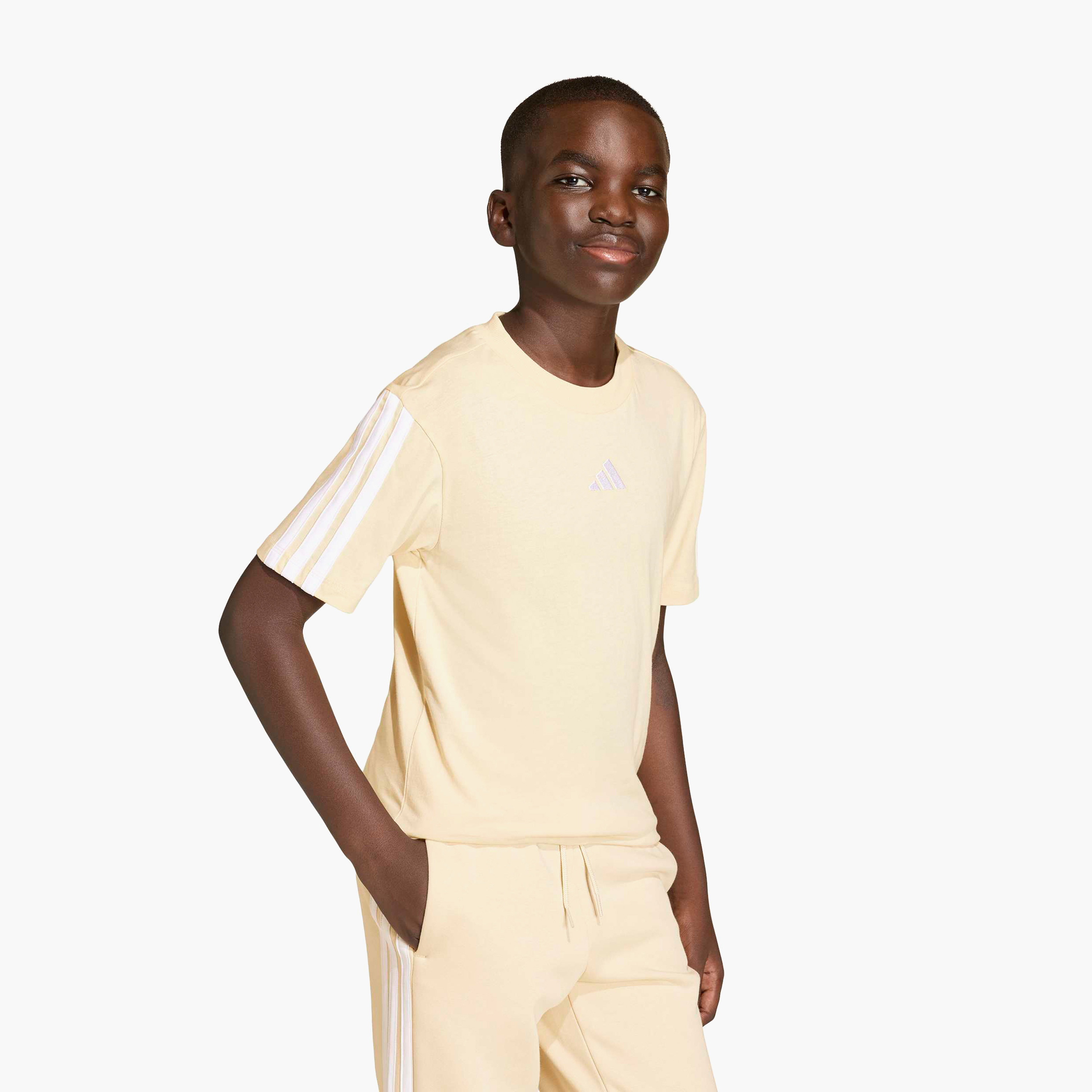 adidas Crew Neck Short Sleeve T-shirt with Logo Print-boys-clothing-sportswear-tops-image-1