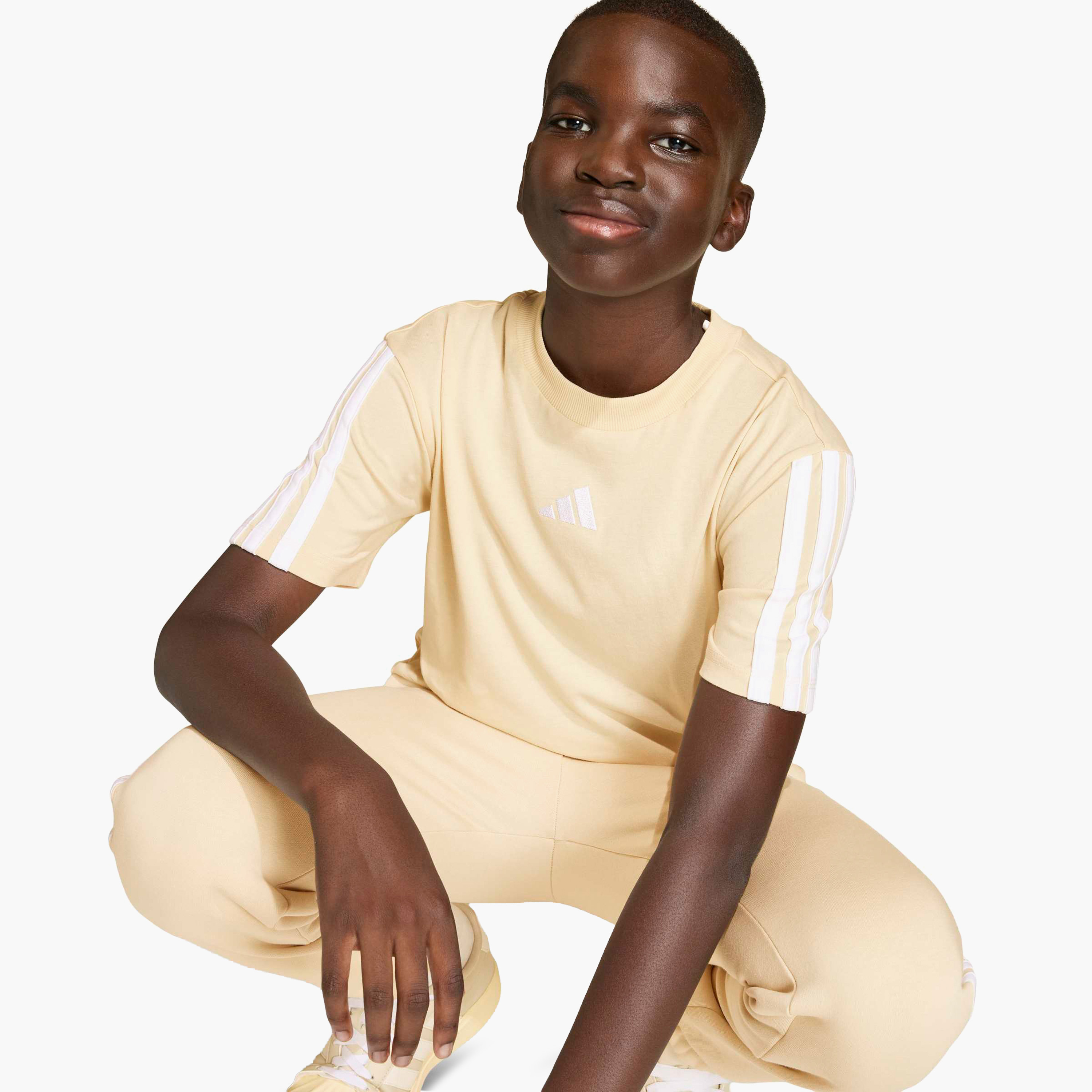 adidas Crew Neck Short Sleeve T-shirt with Logo Print-boys-clothing-sportswear-tops-image-4
