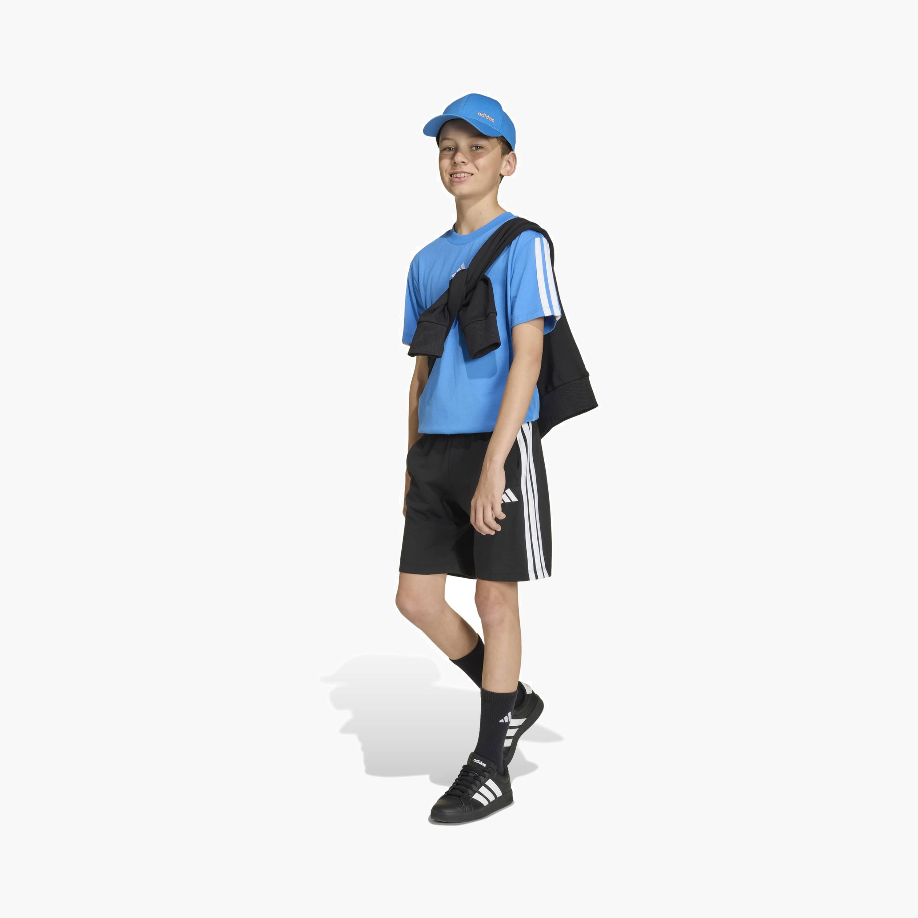 adidas Crew Neck Short Sleeves T-shirt with Tape Detail-boys-clothing-sportswear-tops-image-6