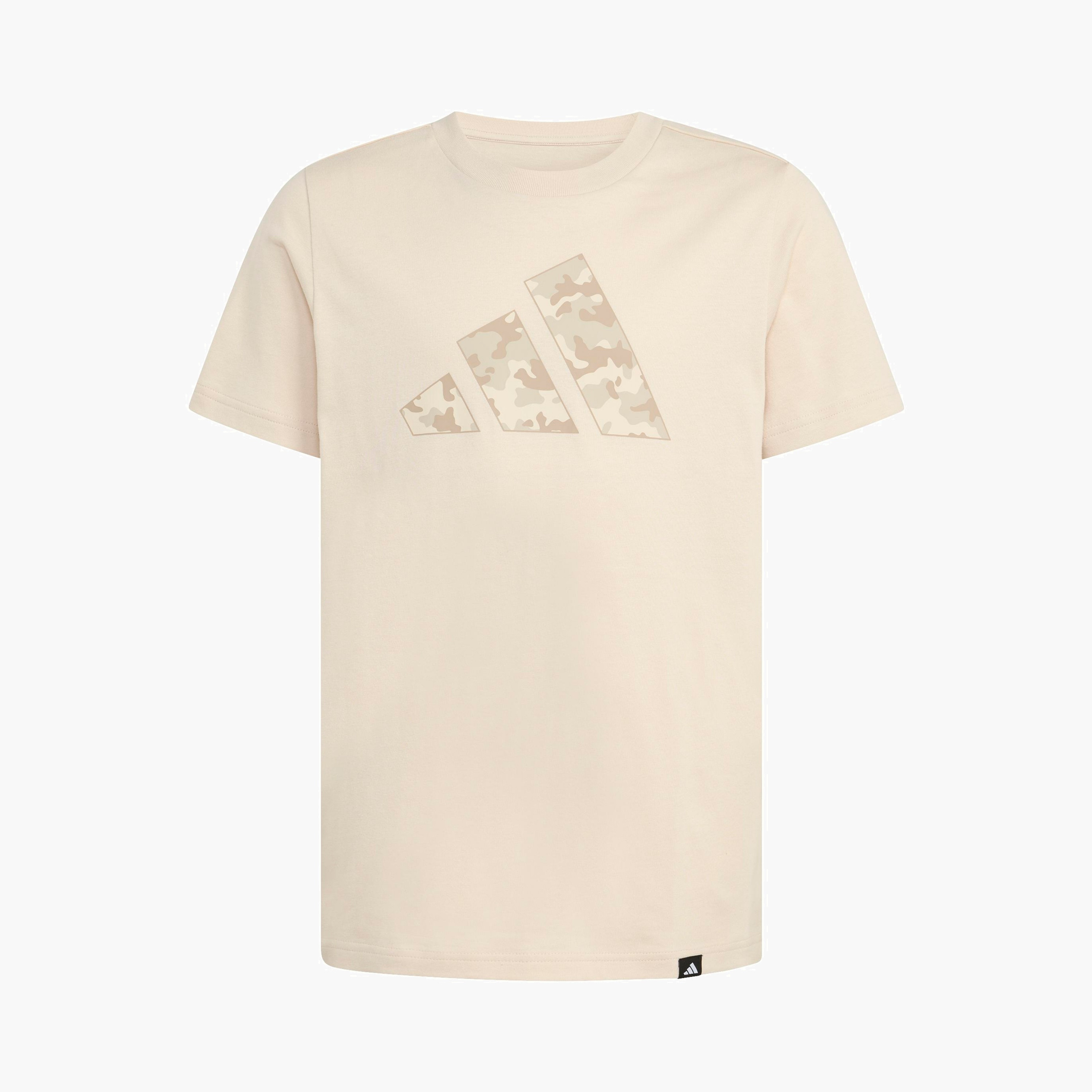 adidas Crew Neck Short Sleeves T-shirt with Logo Print-boys-clothing-sportswear-tops-image-2