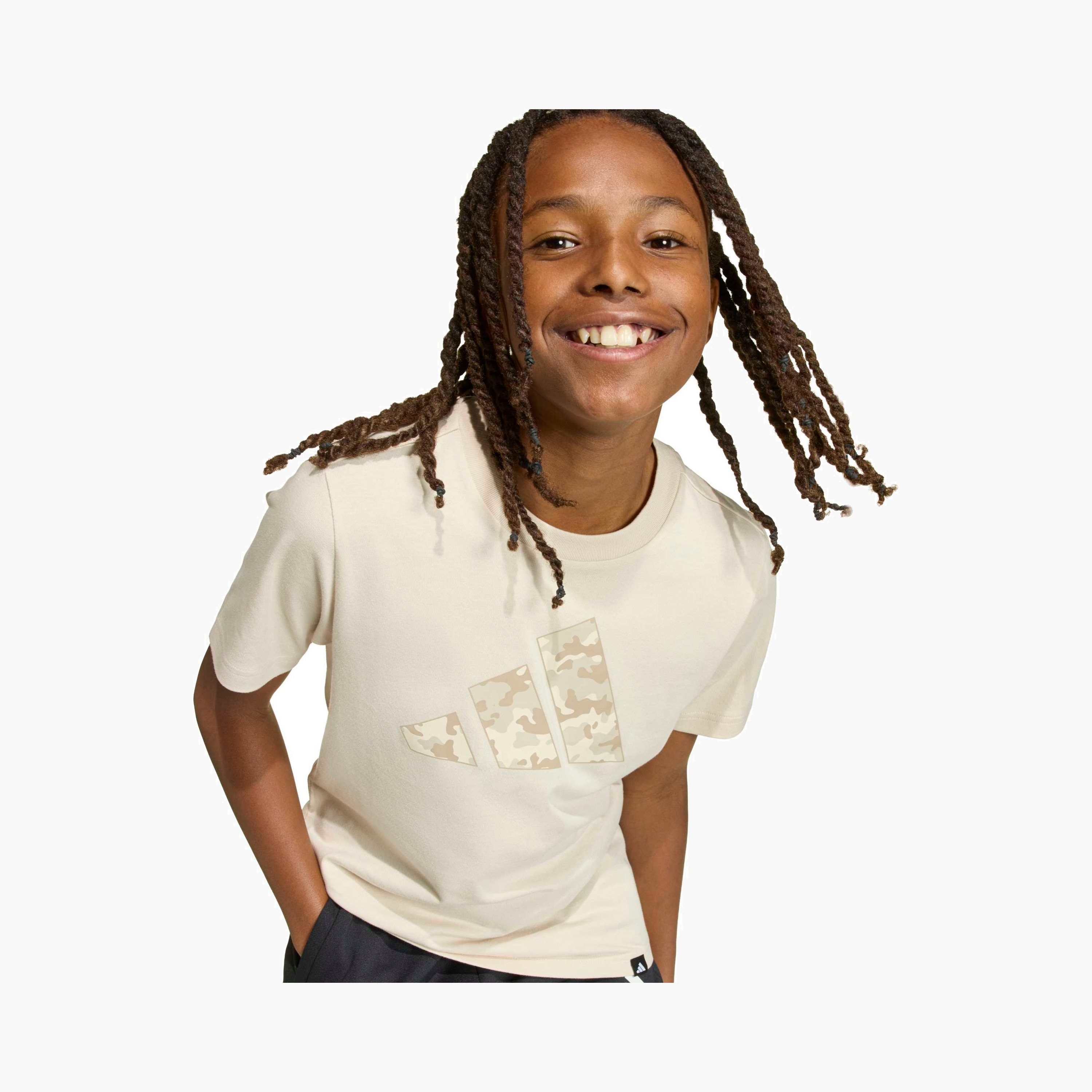 adidas Crew Neck Short Sleeves T-shirt with Logo Print-boys-clothing-sportswear-tops-image-6