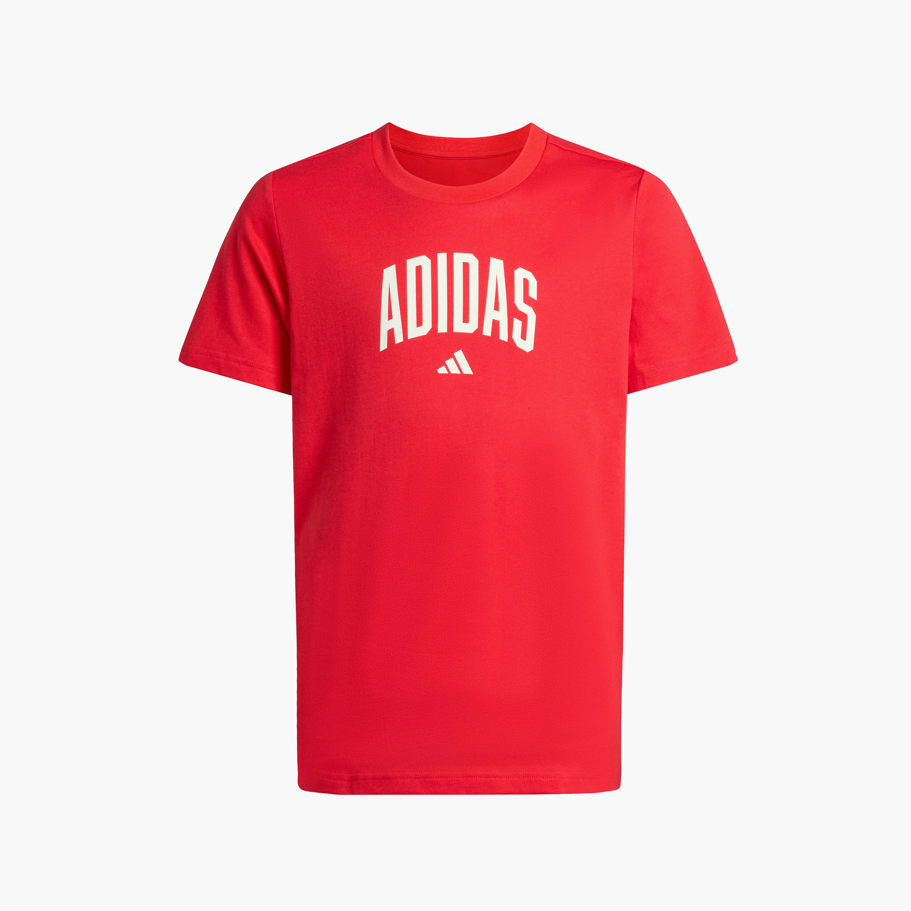 adidas Crew Neck Short Sleeve T-shirt with Logo Print-boys-clothing-sportswear-tops-image-2