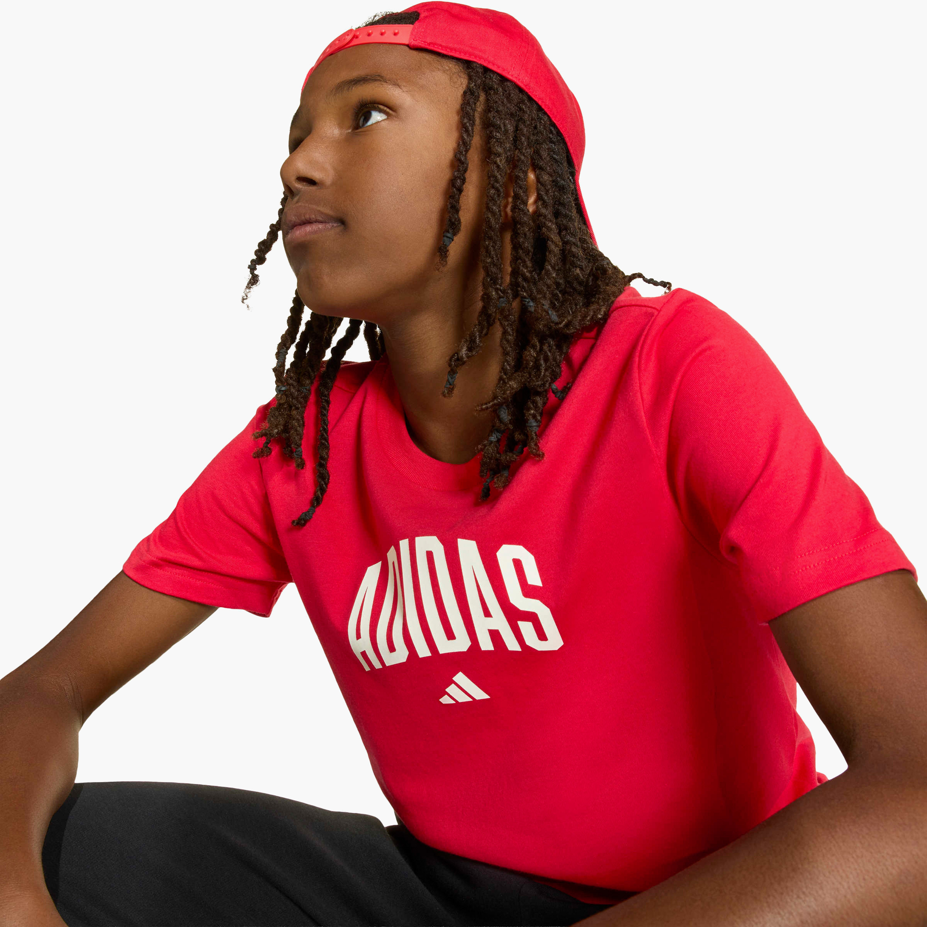 adidas Crew Neck Short Sleeve T-shirt with Logo Print-boys-clothing-sportswear-tops-image-5