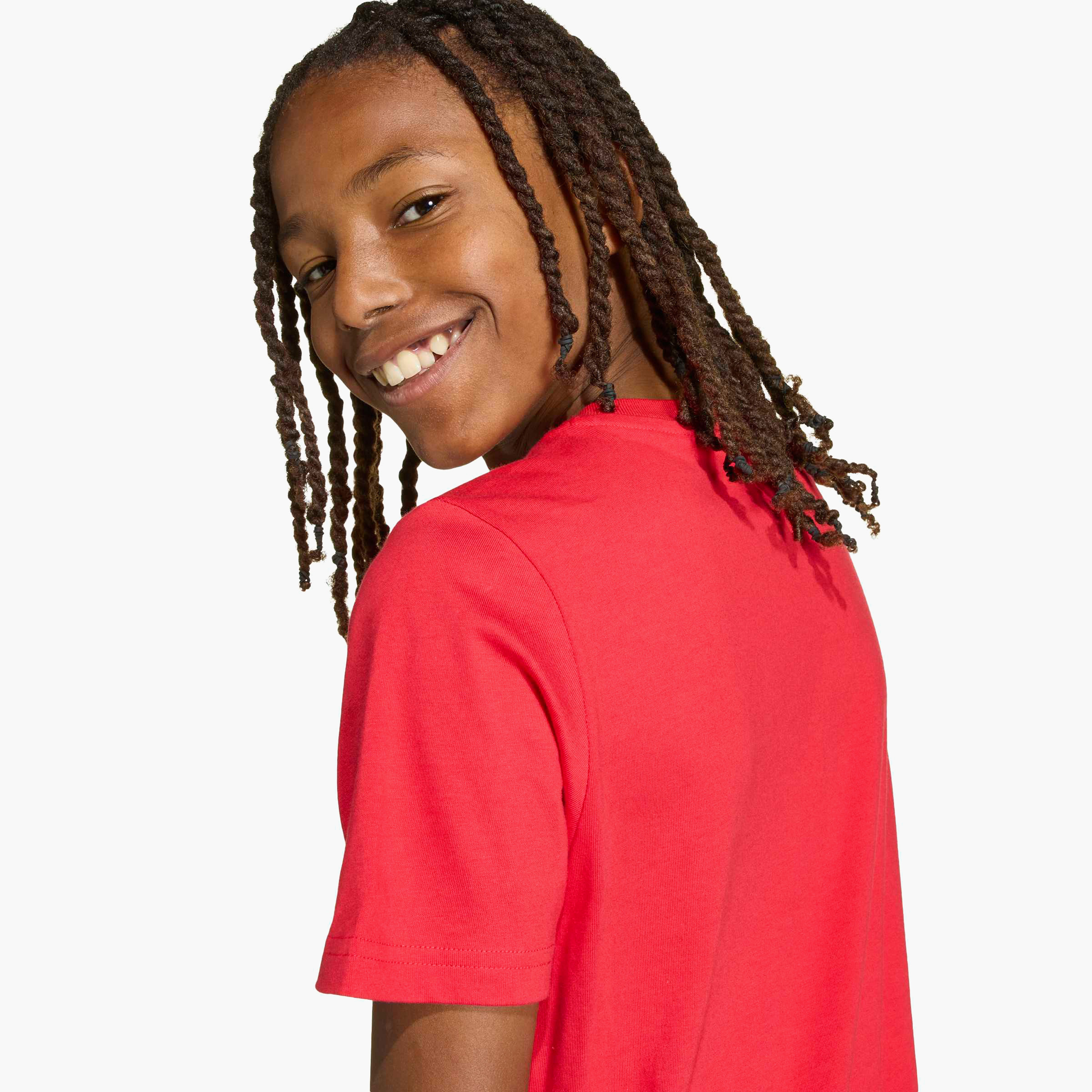 adidas Crew Neck Short Sleeve T-shirt with Logo Print-boys-clothing-sportswear-tops-image-6