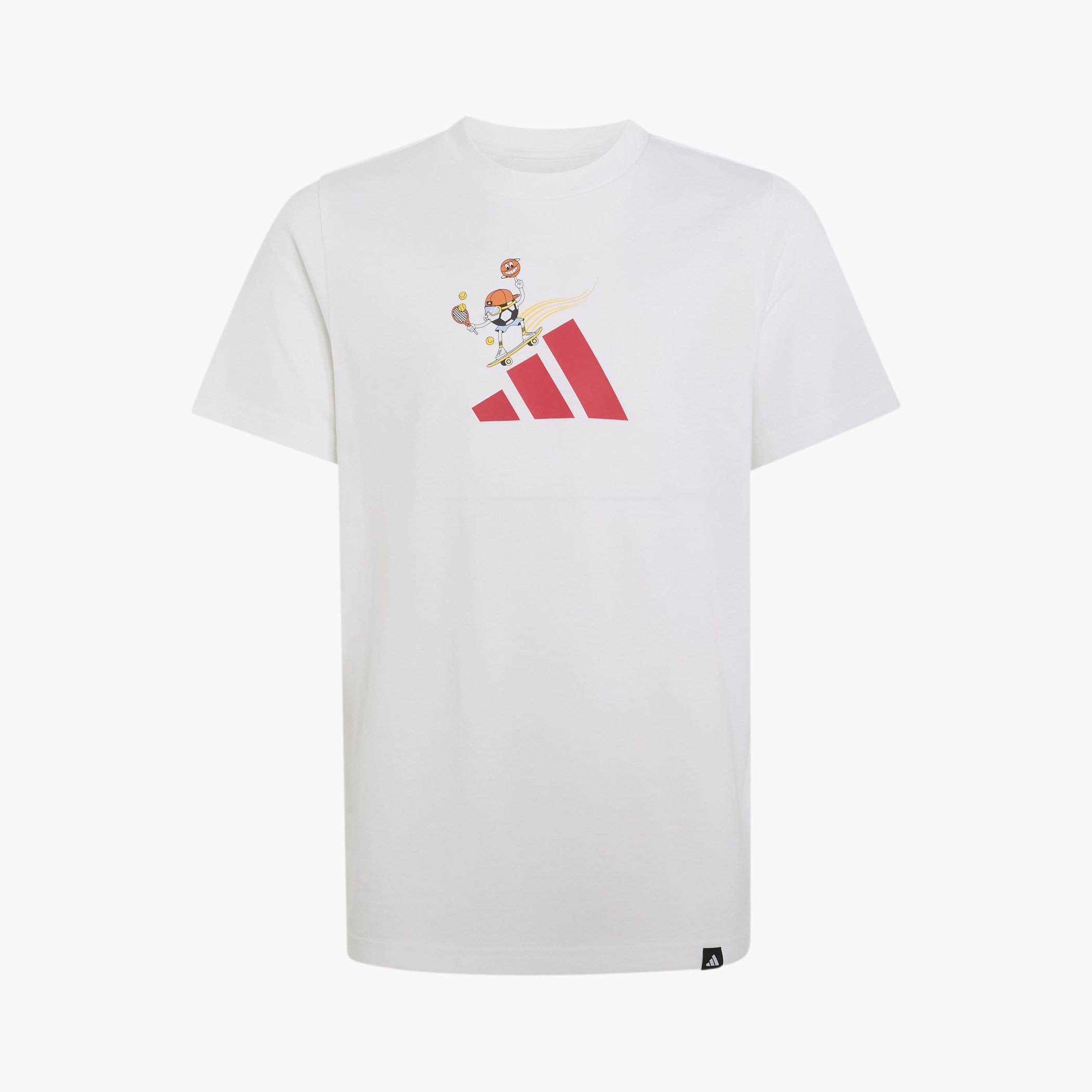 adidas Crew Neck Short Sleeves T-shirt with Logo Print-sports-boys-clothing-tops-image-1