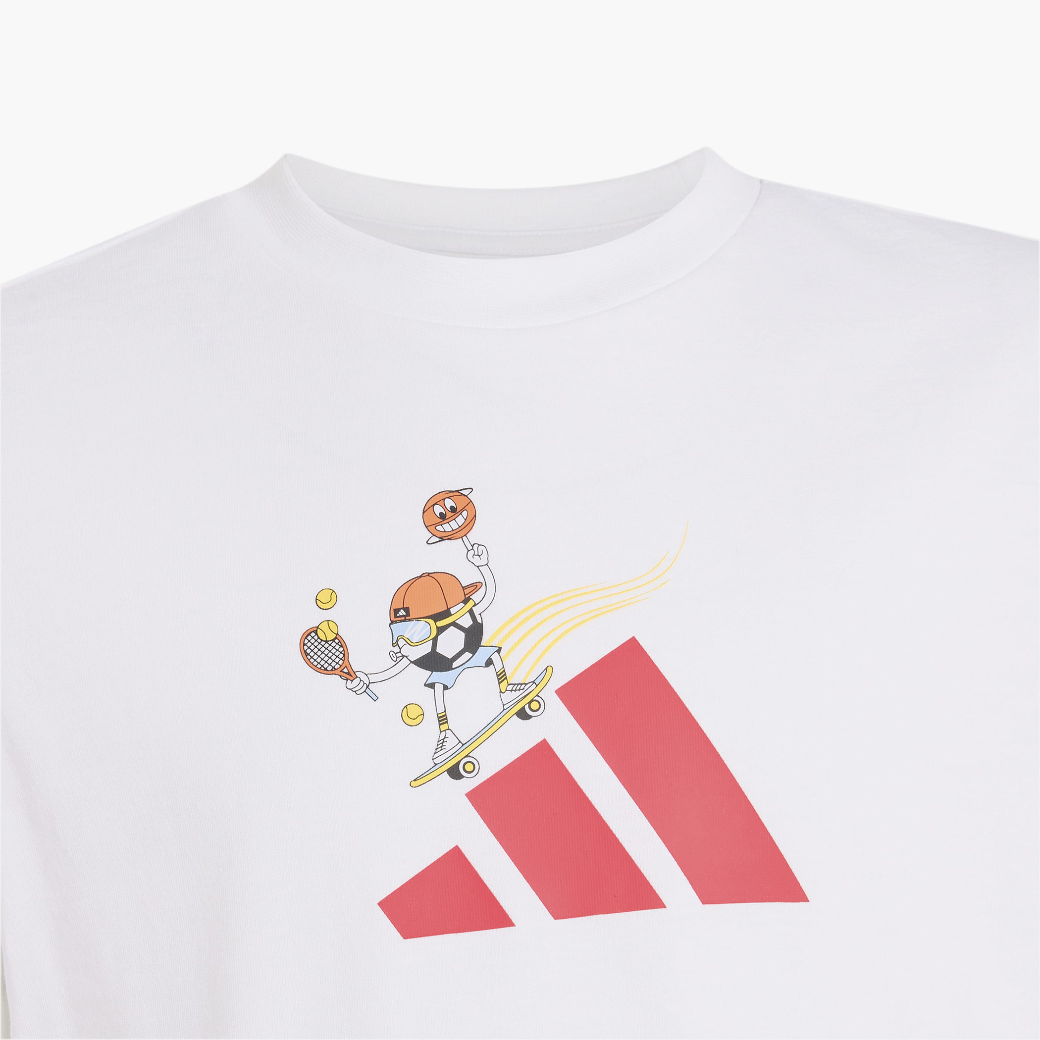 adidas Crew Neck Short Sleeves T-shirt with Logo Print-sports-boys-clothing-tops-image-3