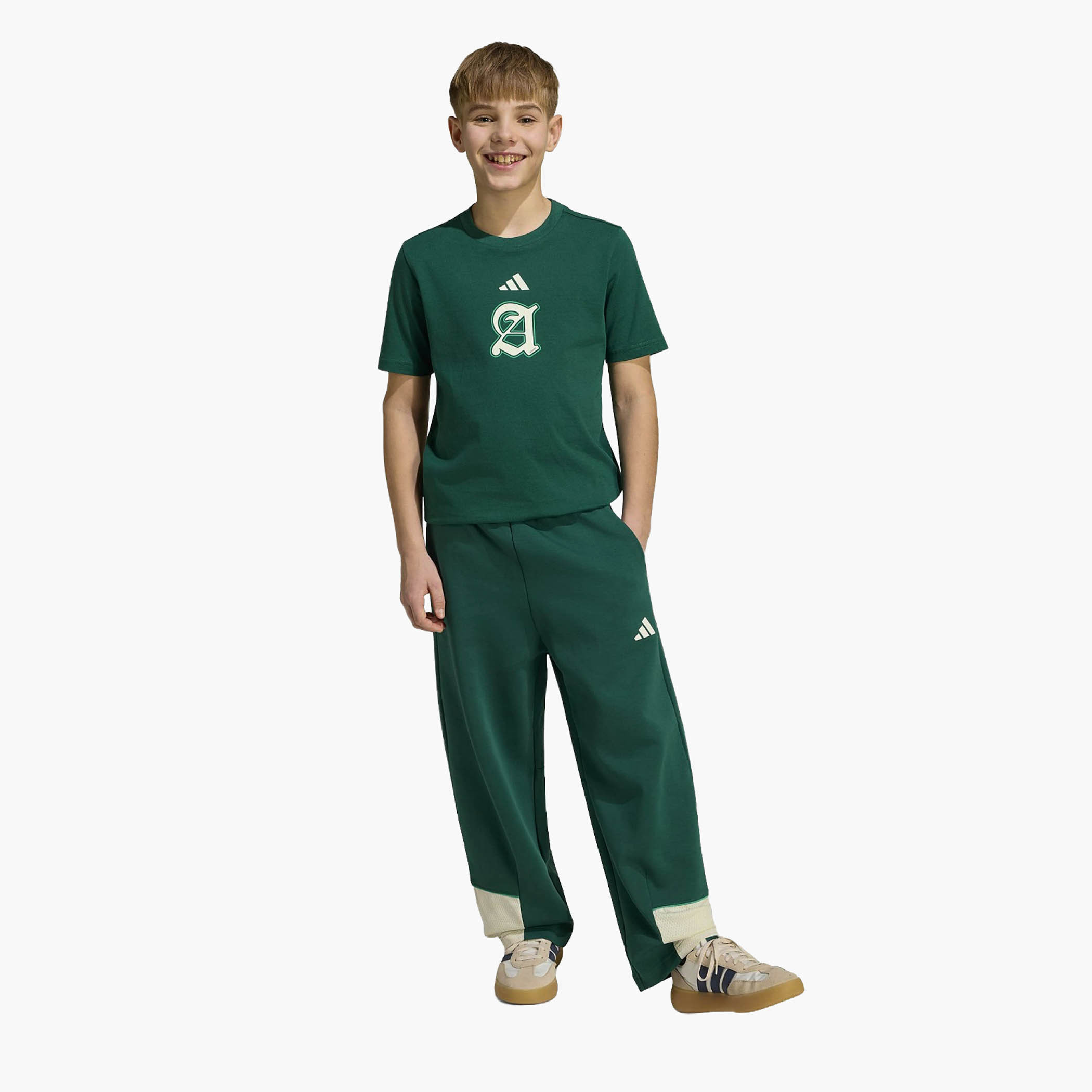 adidas Crew Neck Short Sleeves T-shirt with Logo Print-sports-boys-clothing-tops-image-3