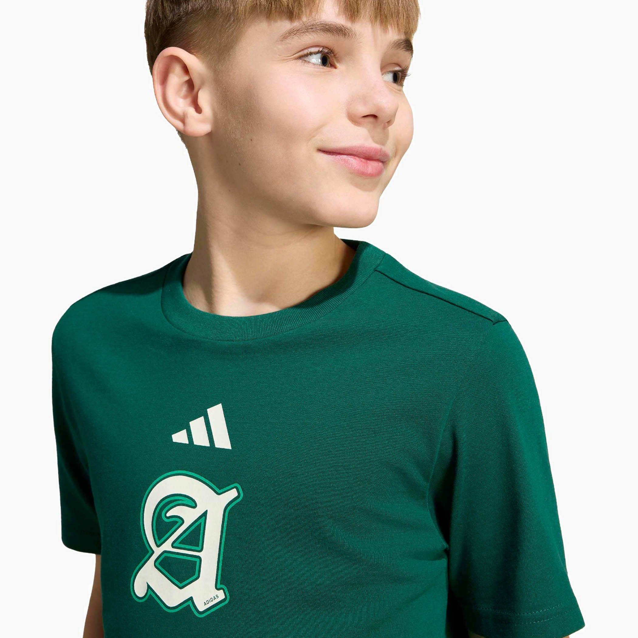 adidas Crew Neck Short Sleeves T-shirt with Logo Print-sports-boys-clothing-tops-image-8