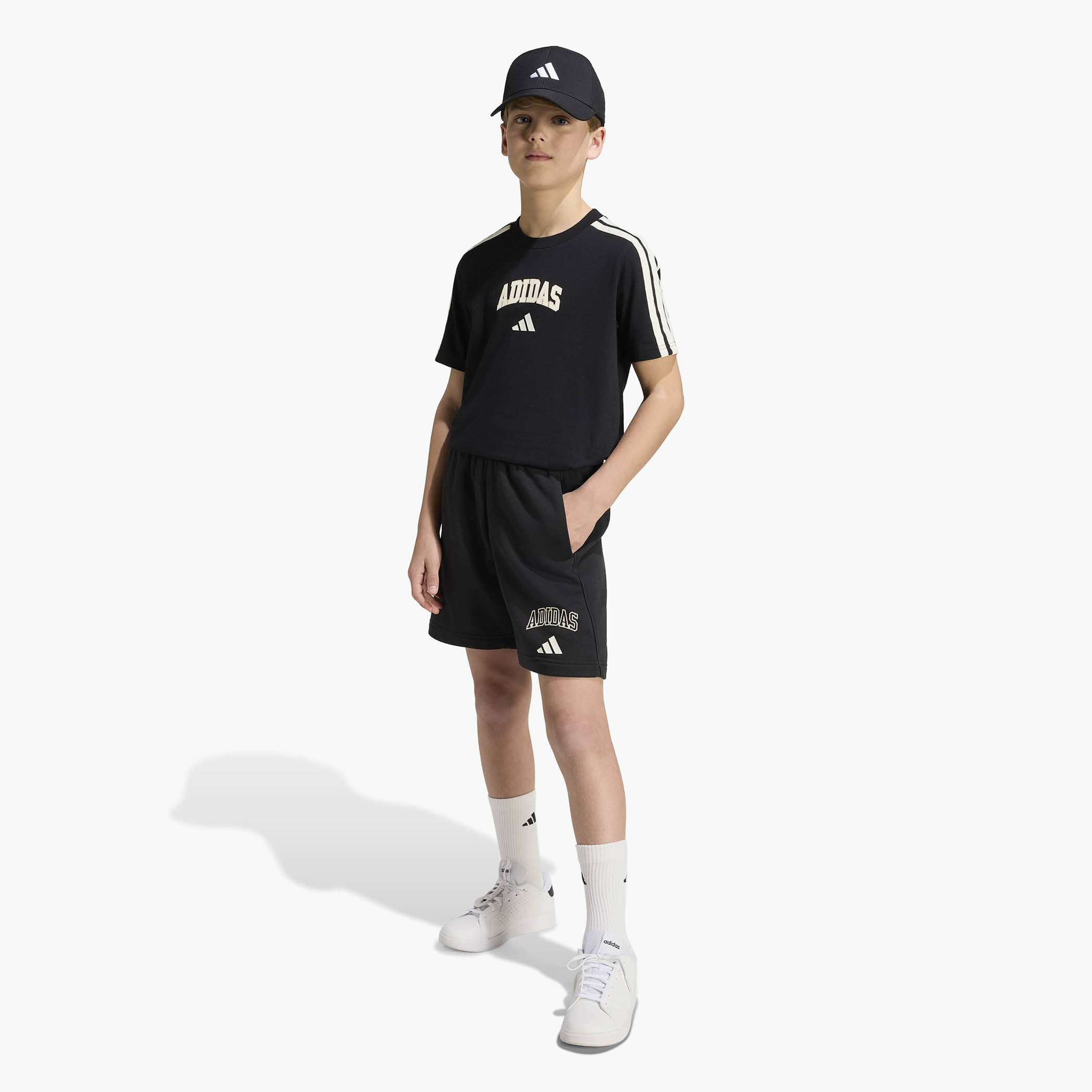 adidas Crew Neck Short Sleeves T-shirt with Logo Print-sports-boys-clothing-tops-image-4