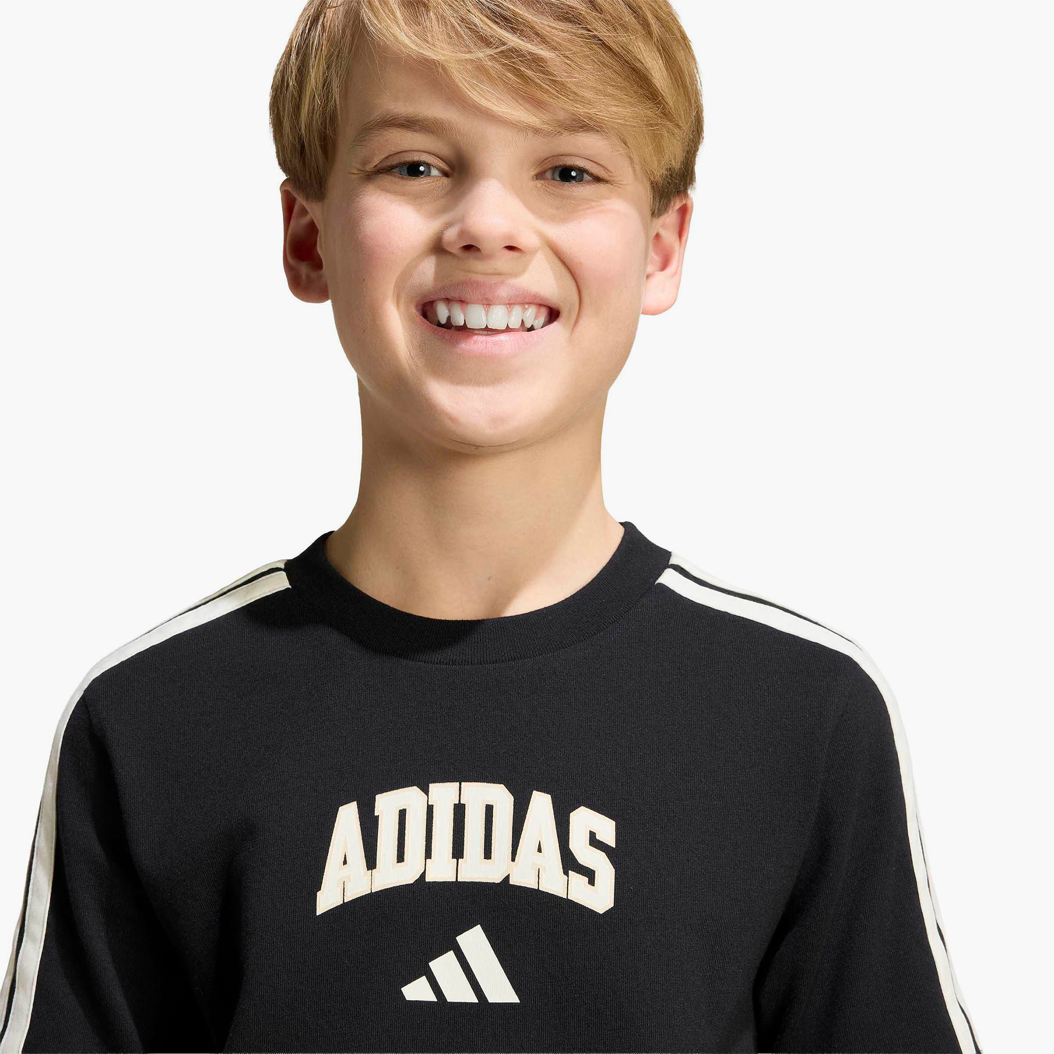 adidas Crew Neck Short Sleeves T-shirt with Logo Print-sports-boys-clothing-tops-image-5