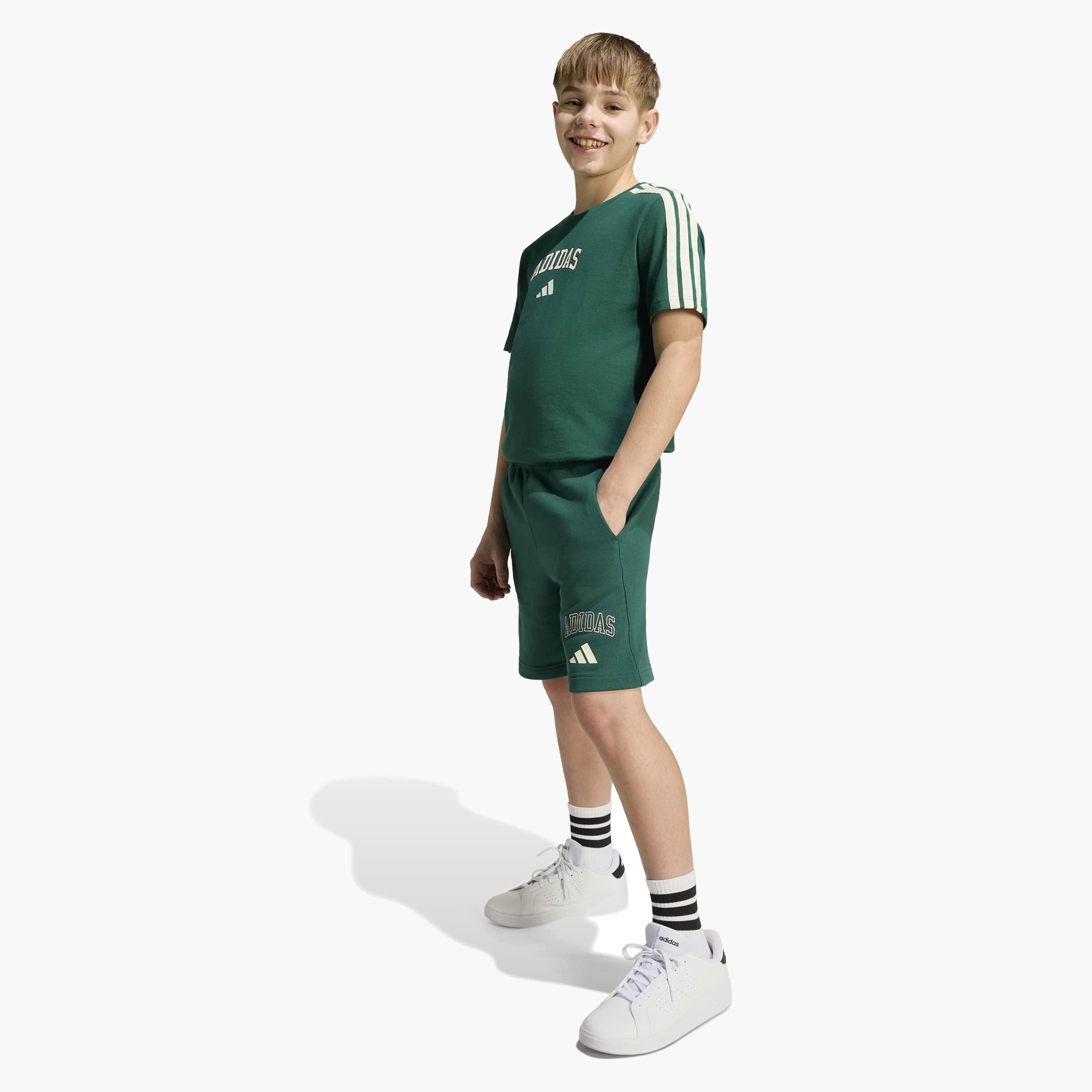 adidas Crew Neck Short Sleeves T-shirt with Logo Print-sports-boys-clothing-tops-image-4