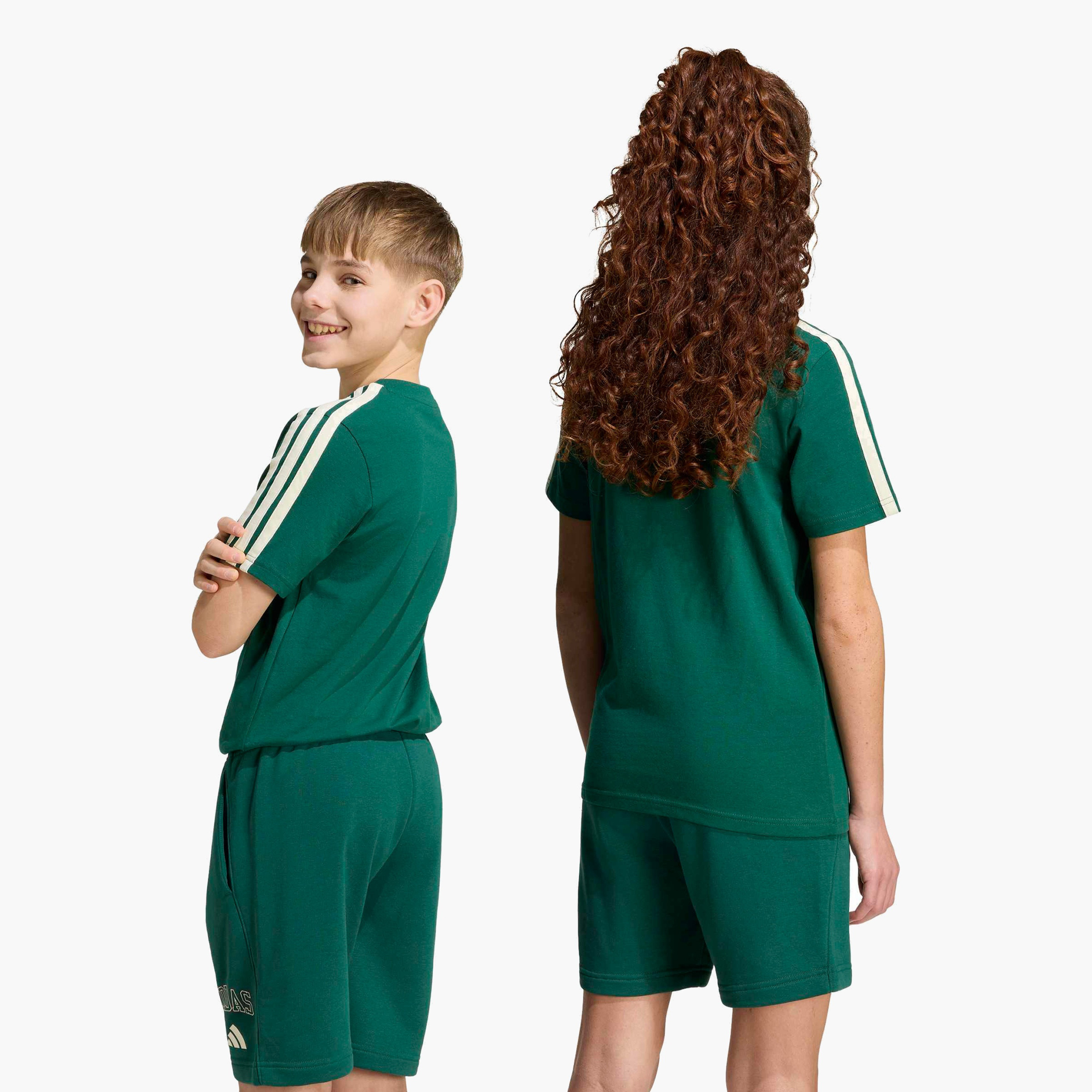 adidas Crew Neck Short Sleeves T-shirt with Logo Print-sports-boys-clothing-tops-image-7