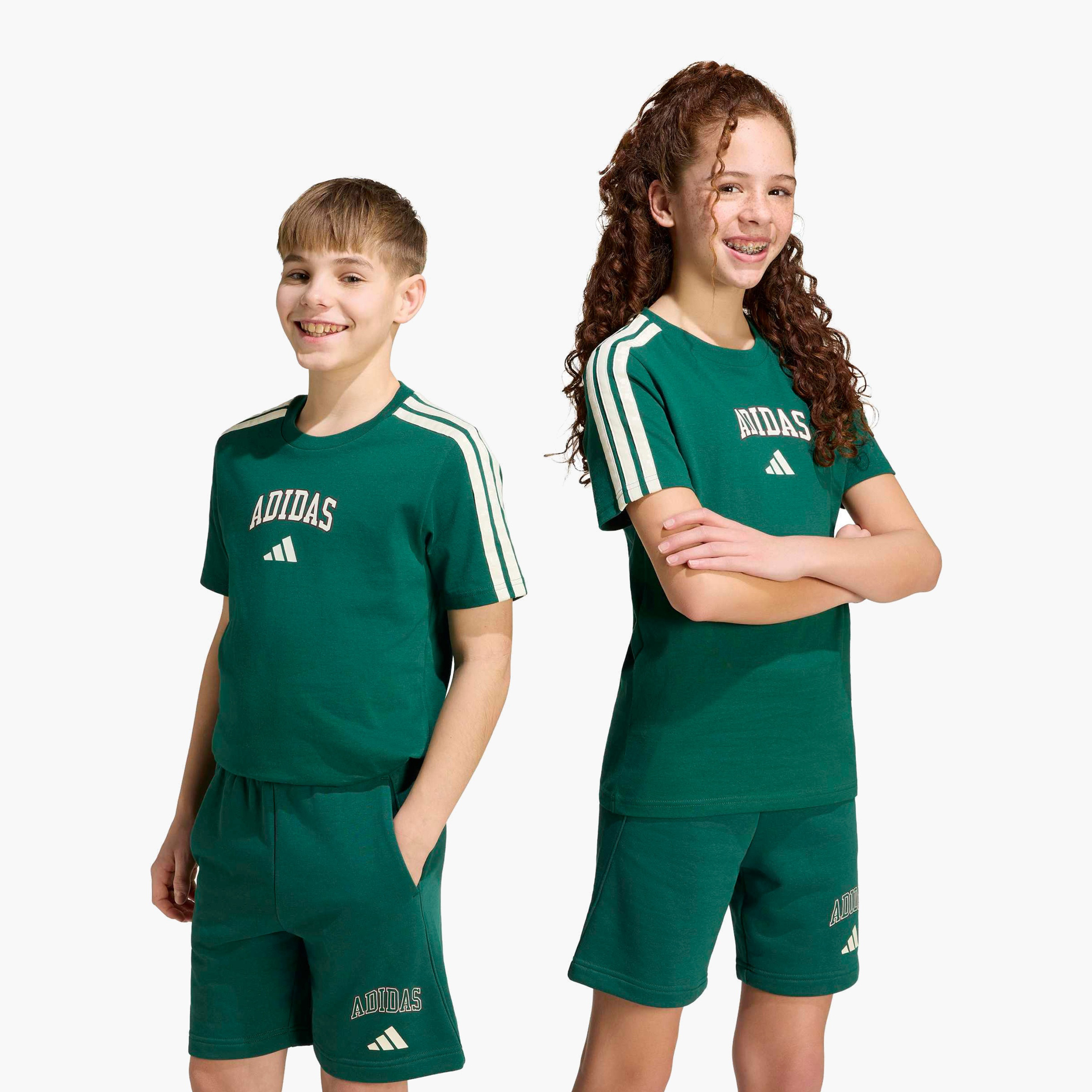 adidas Crew Neck Short Sleeves T-shirt with Logo Print-sports-boys-clothing-tops-image-8