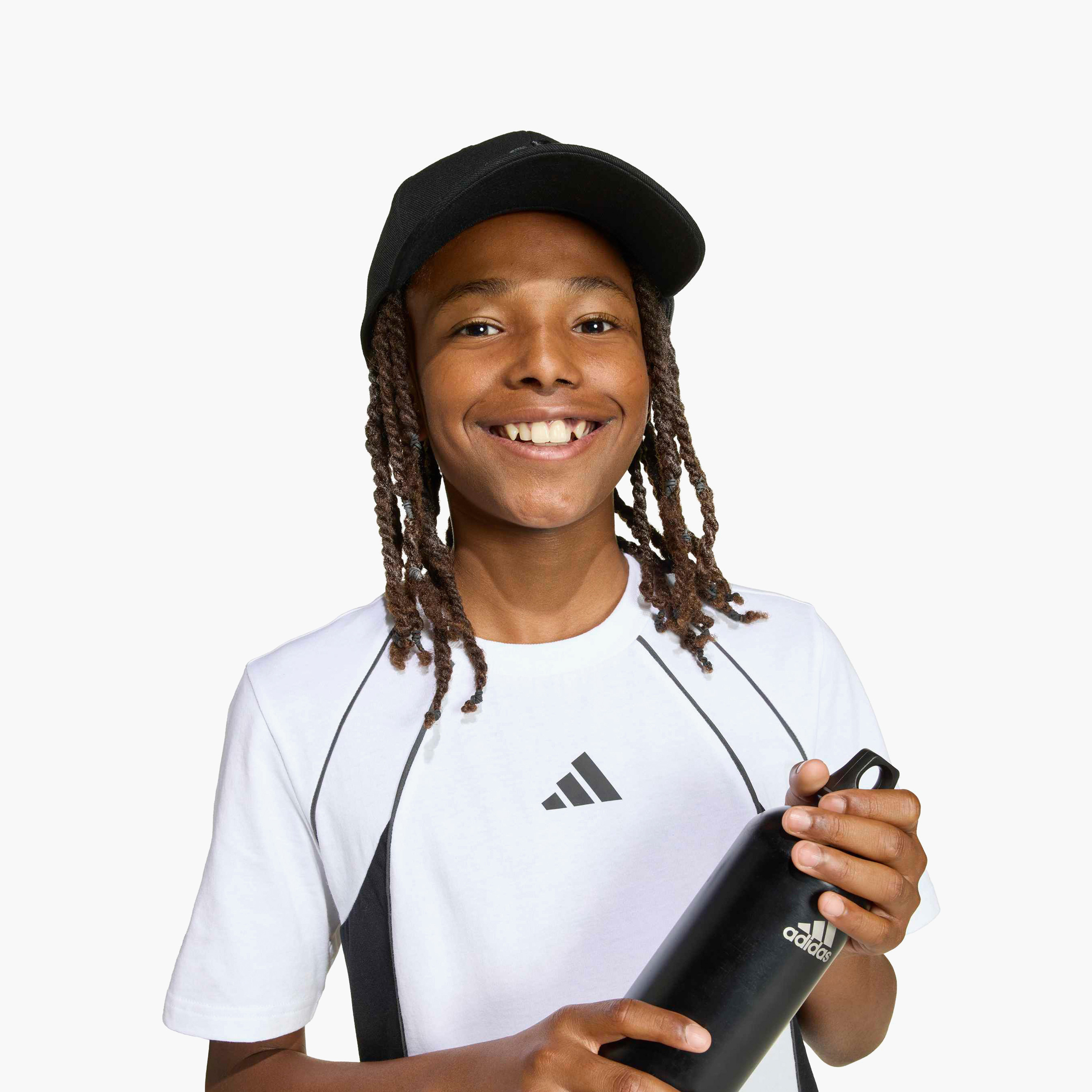 adidas Crew Neck Short Sleeve T-shirt with Contrast Panel-boys-clothing-sportswear-tops-image-4