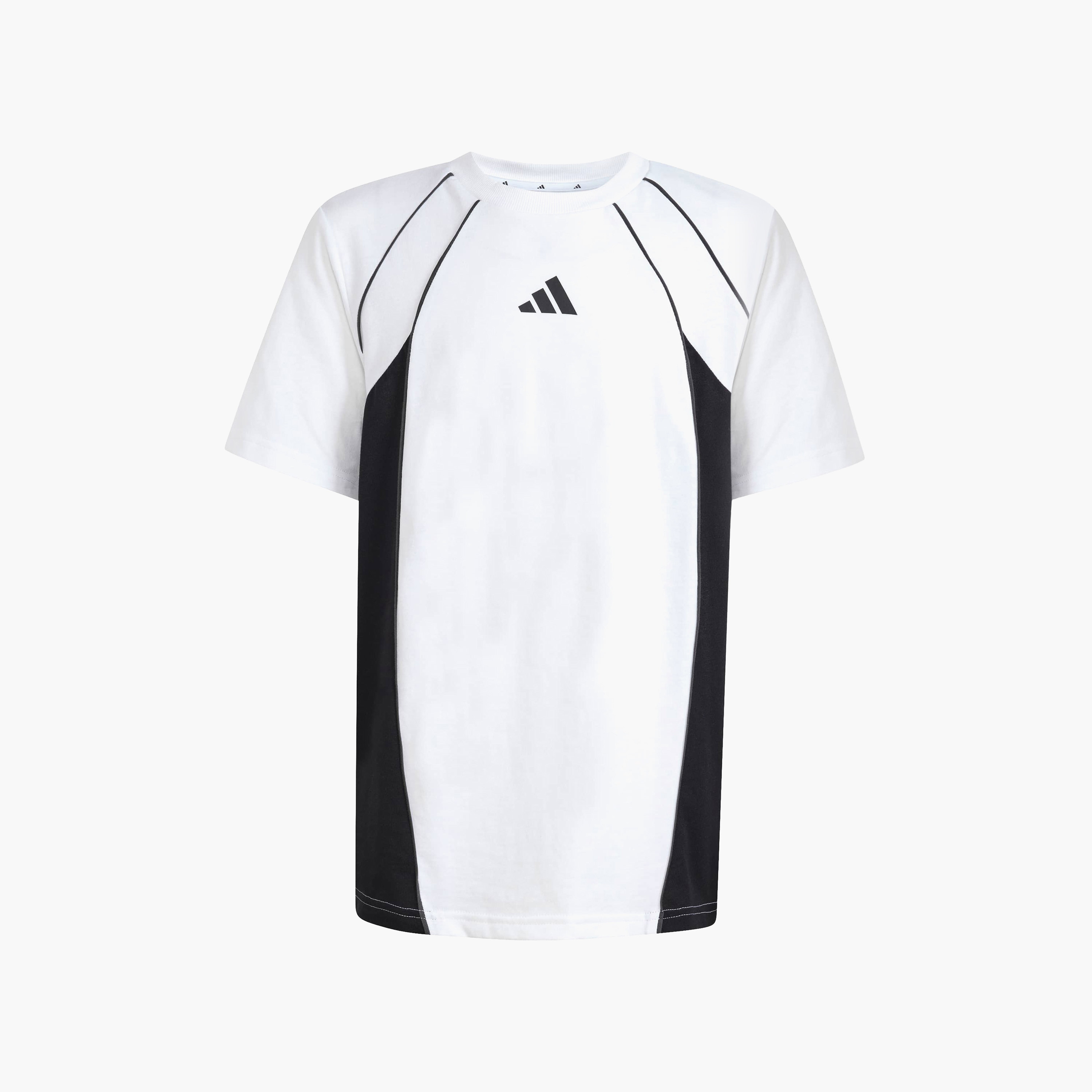 adidas Crew Neck Short Sleeve T-shirt with Contrast Panel-boys-clothing-sportswear-tops-image-7