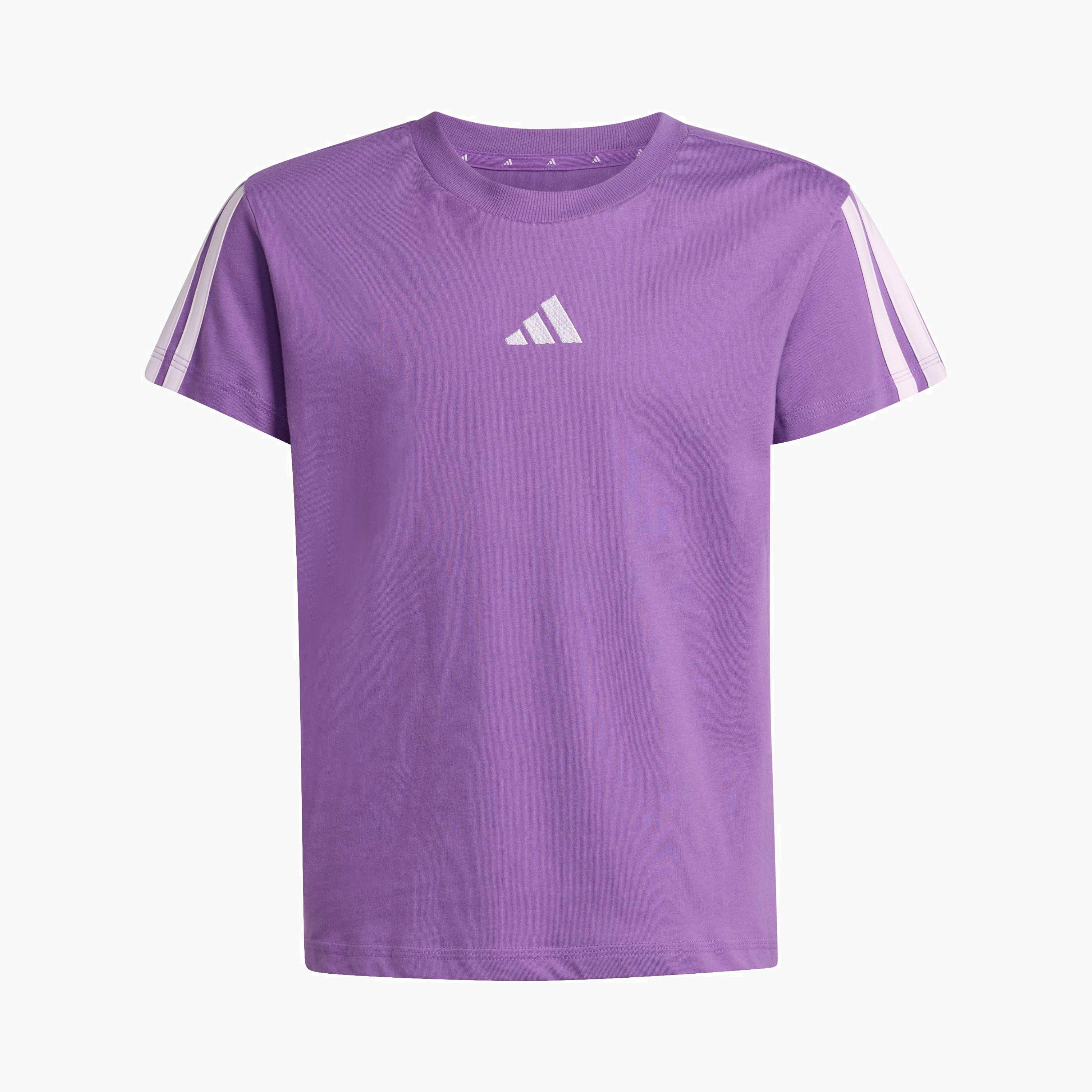 adidas Crew Neck Short Sleeves T-shirt with Logo Embroidery-sports-girls-clothing-tops-image-1