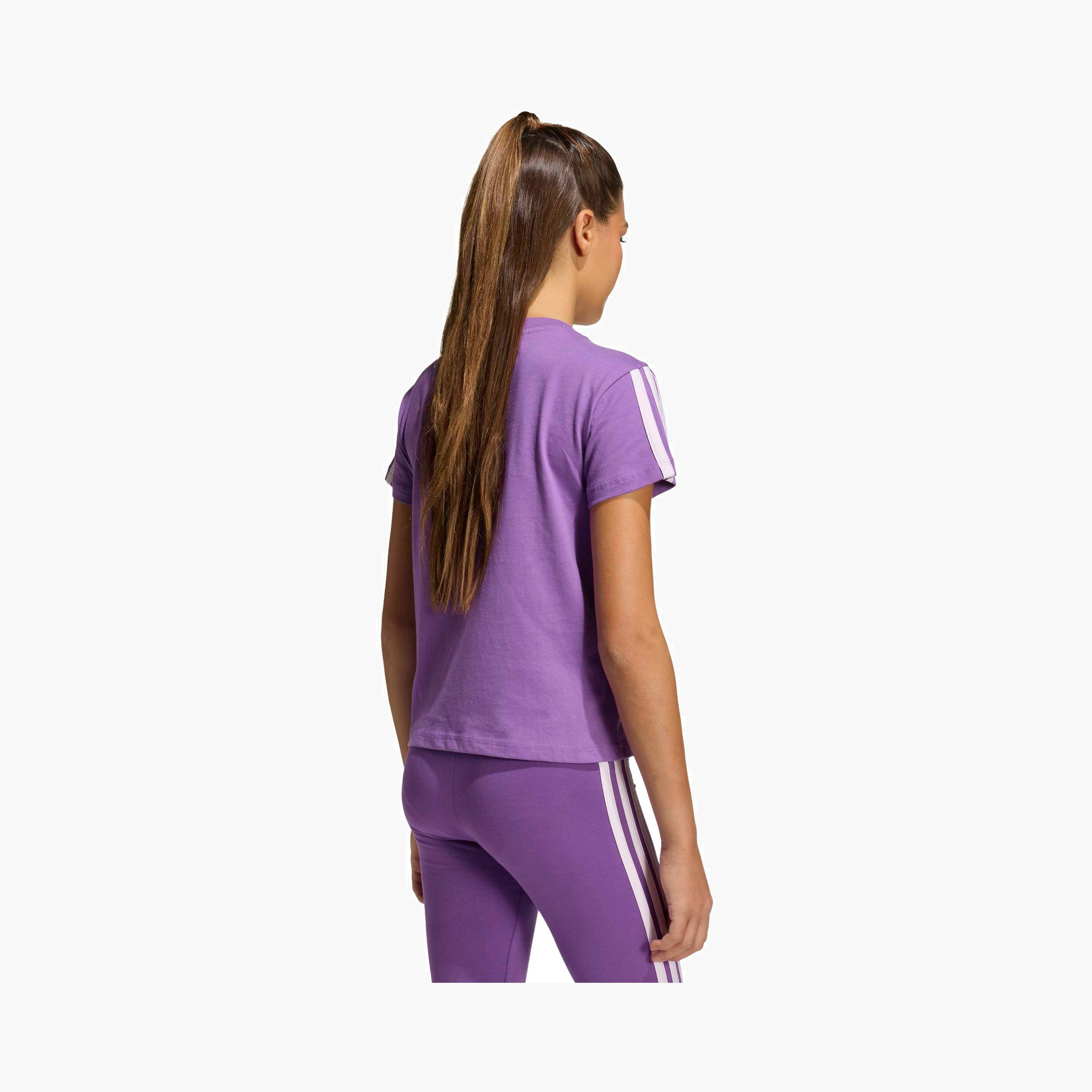 adidas Crew Neck Short Sleeves T-shirt with Logo Embroidery-sports-girls-clothing-tops-image-3