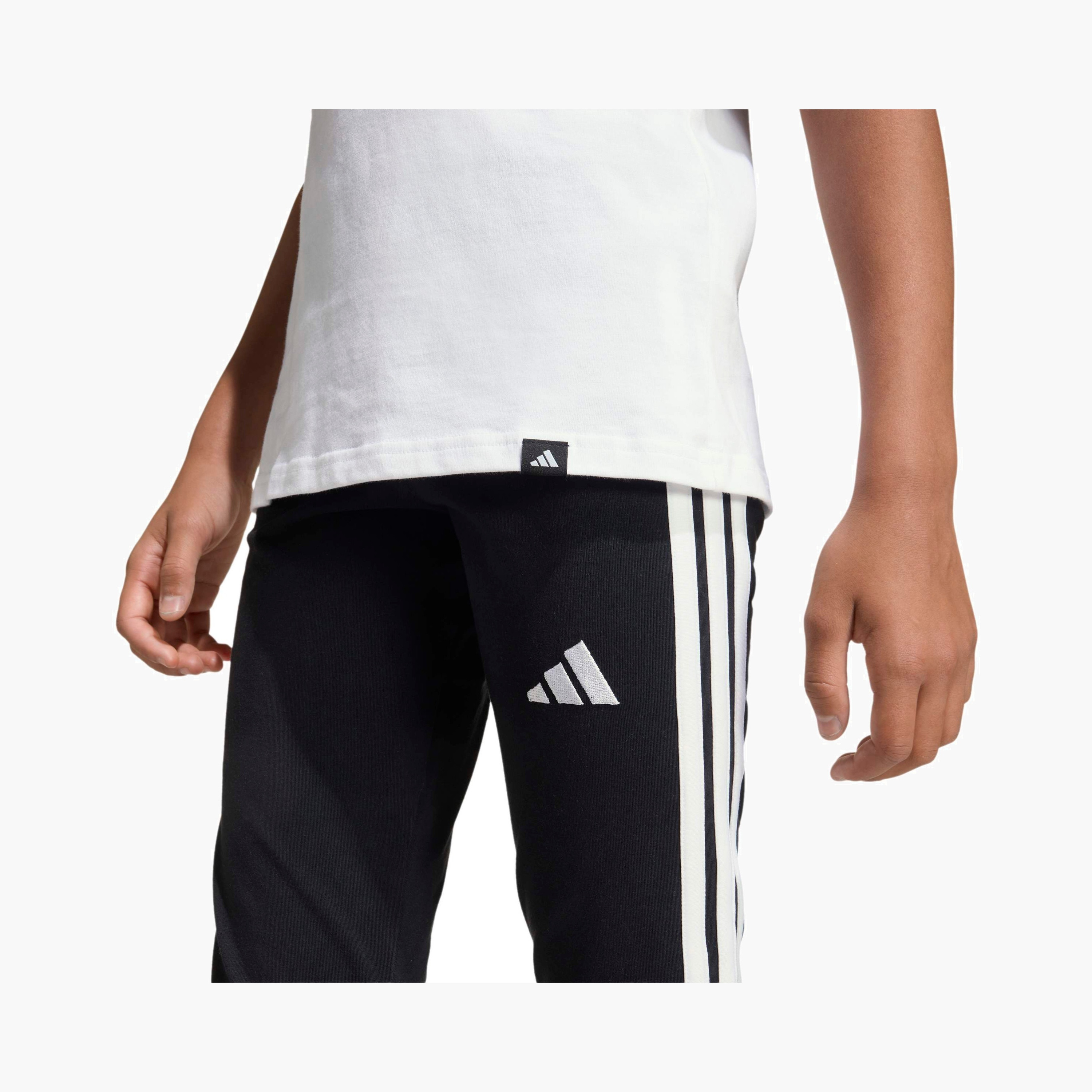 adidas Round Neck Short Sleeves T-shirt with Logo Print-girls-clothing-tshirts-image-4