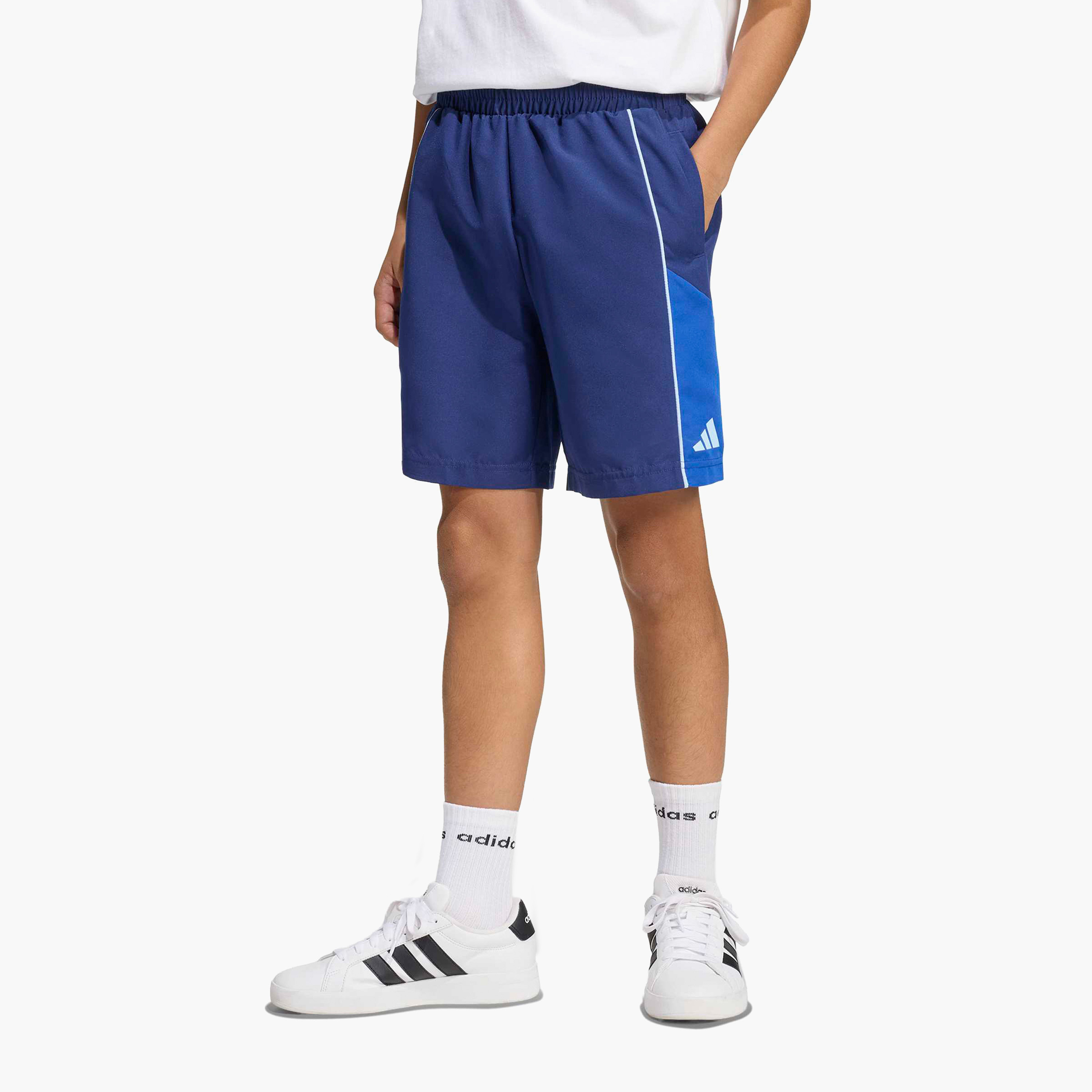 Adidas Elasticated Waist Shorts with Pockets-sports-boys-clothing-bottoms-shorts-image-1