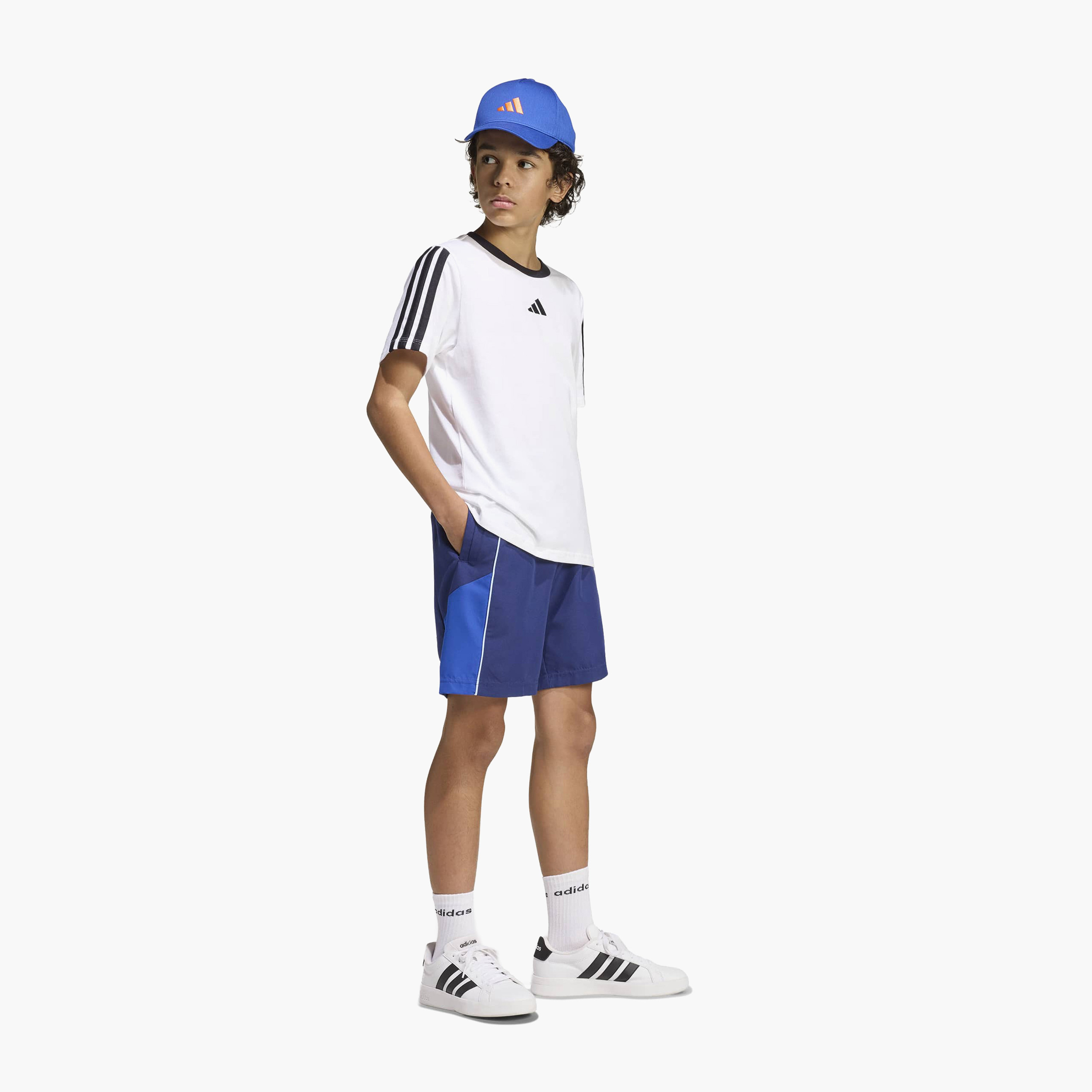 Adidas Elasticated Waist Shorts with Pockets-sports-boys-clothing-bottoms-shorts-image-4