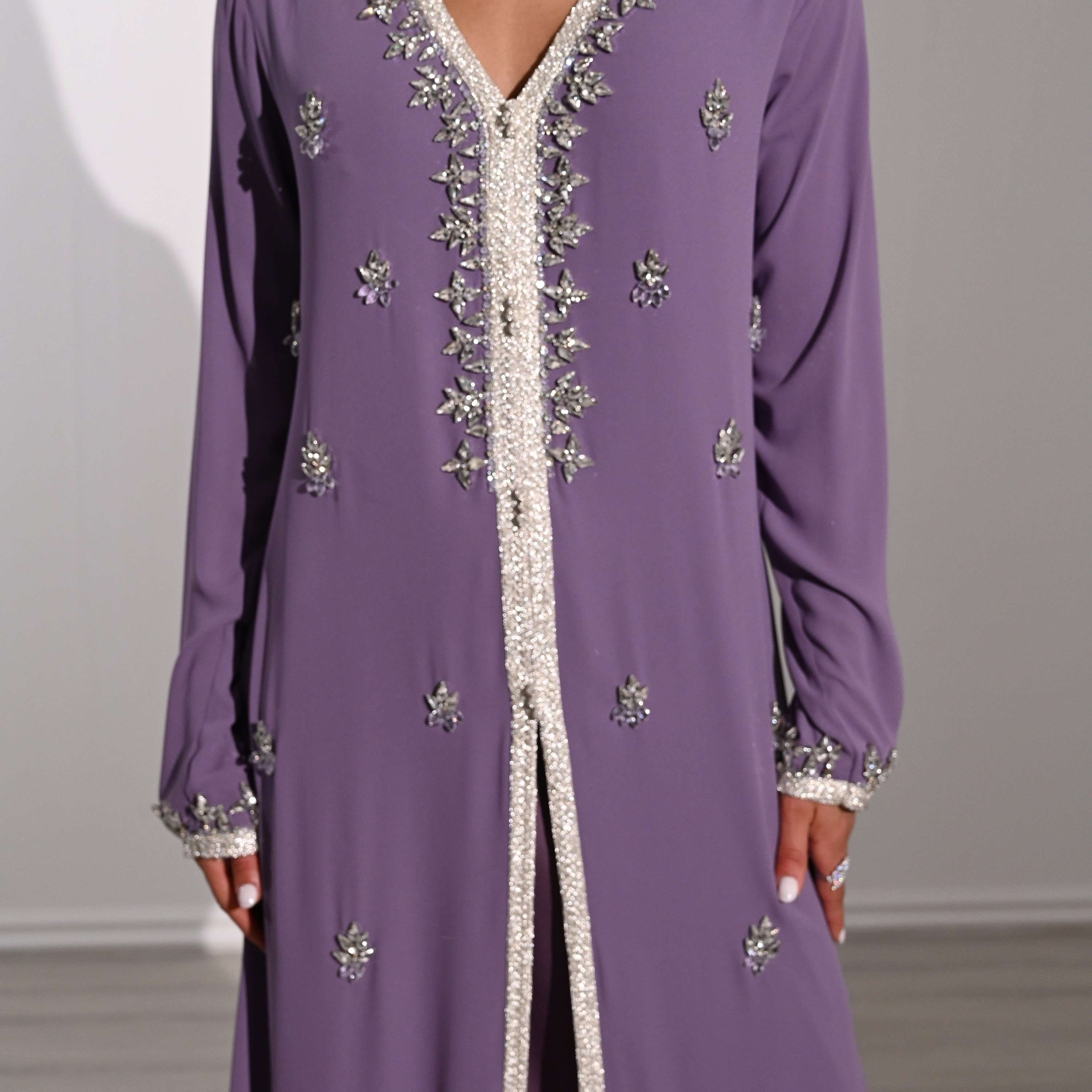 Akadia Crystal Work Laced Chiffon Evening Women's Maxi Dress-women-clothing-dresses-image-5