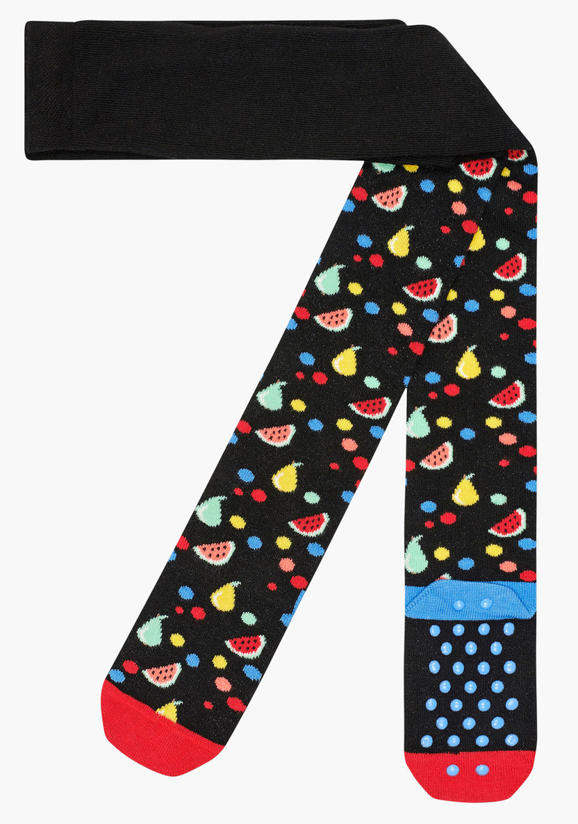 Happy Socks Fruit Salad Printed Tights with Anti-Slip Closed Feet-Innerwear-image-0