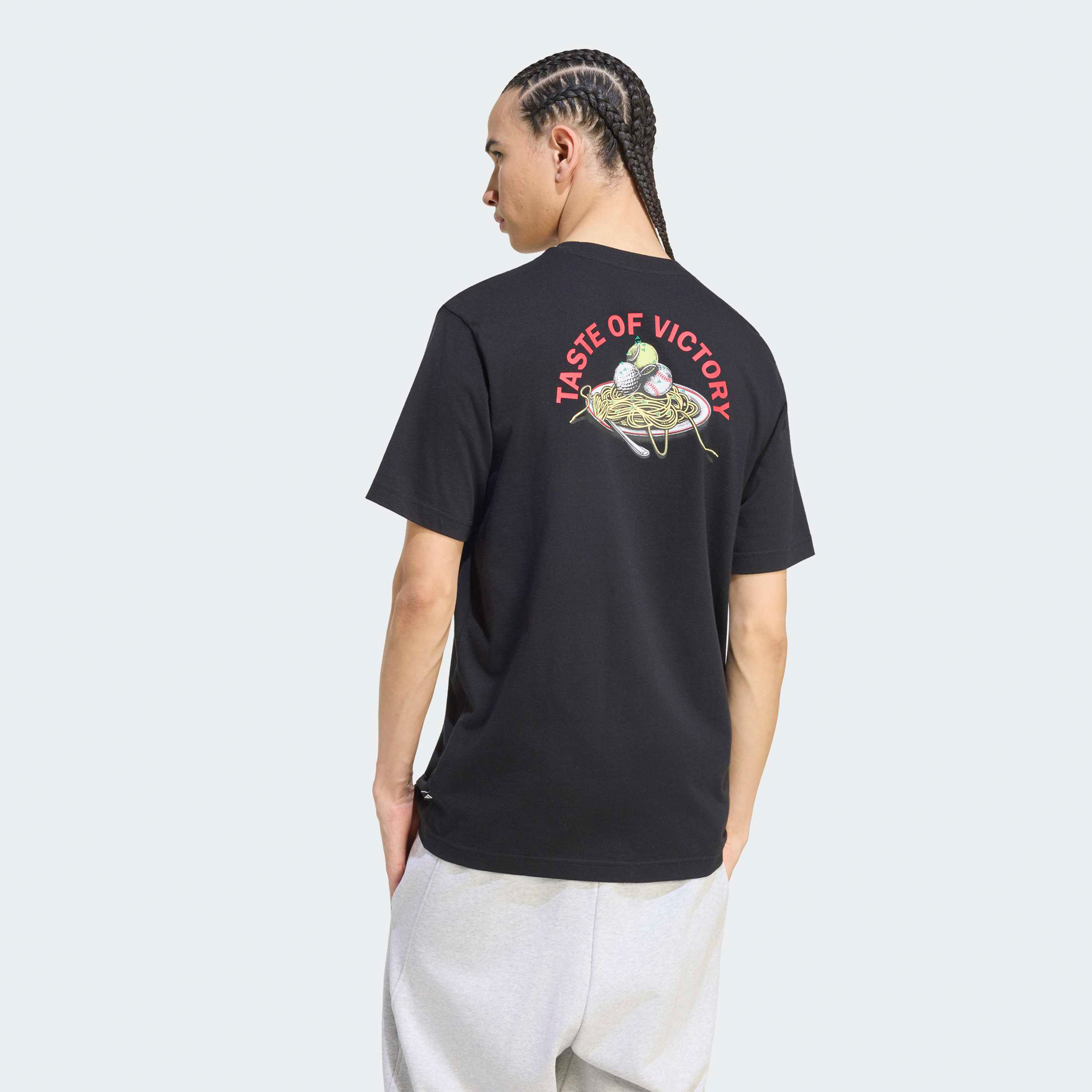 اديداس - تيشيرت رجالي برقبة دائرية مطبوع عليه صورة باستا وعبارة Taste of Victory-men-clothing-sportswearandactivewear-tshirtsandpolos-image-3