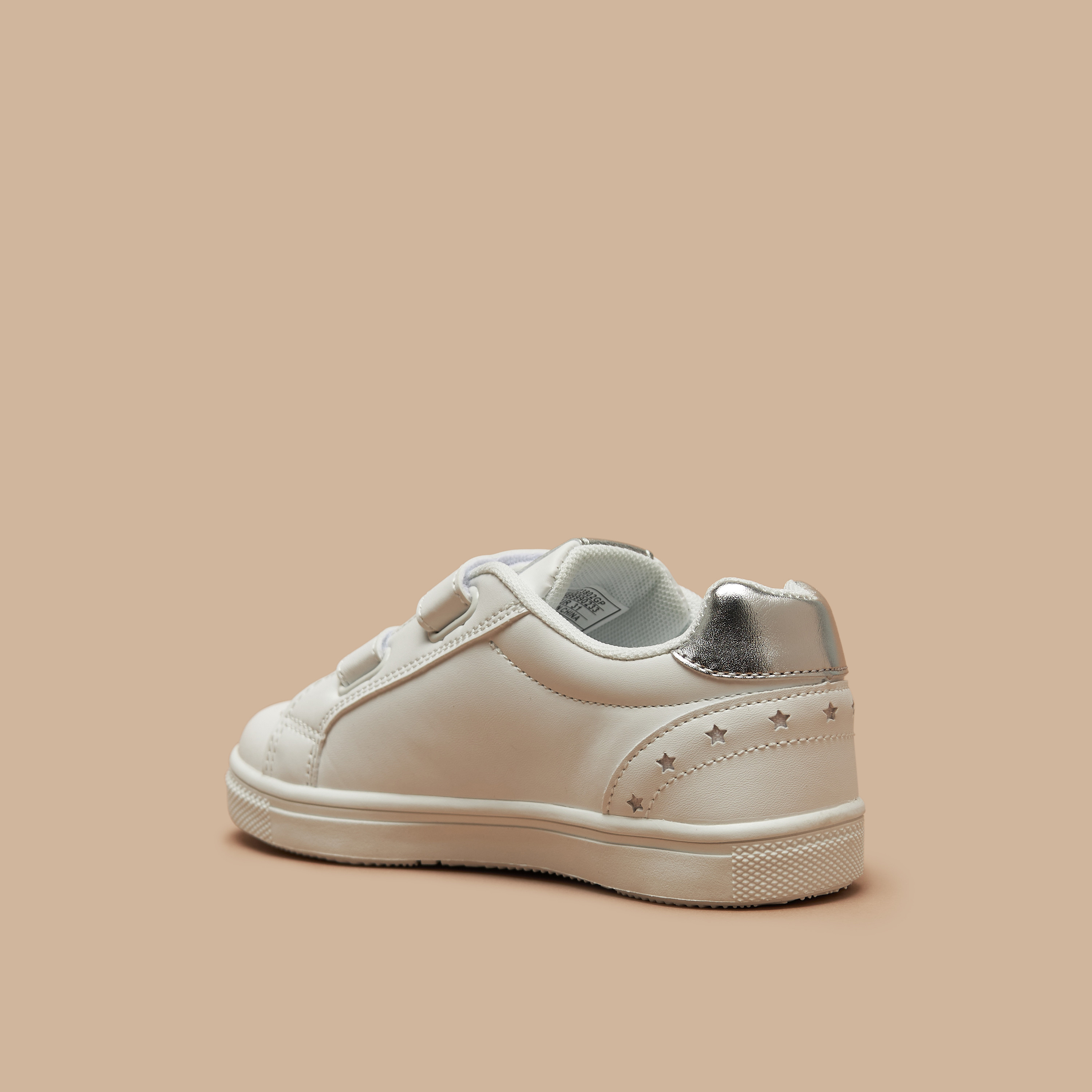Flora Bella Panelled Sneakers with Hook and Loop Closure-girls-shoes-sneakers-image-2