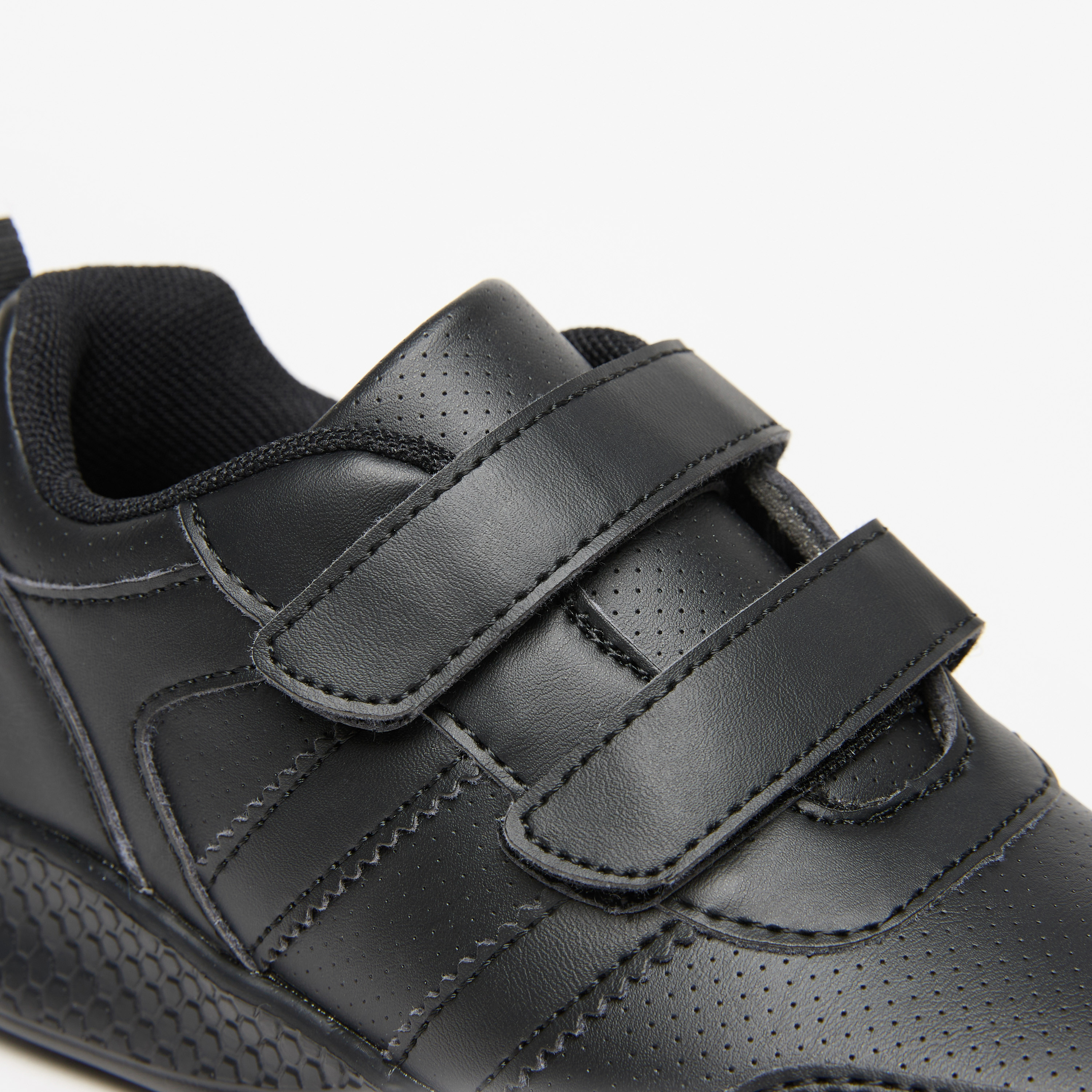 LBL by Shoexpress Solid School Shoes with Hook and Loop Closure