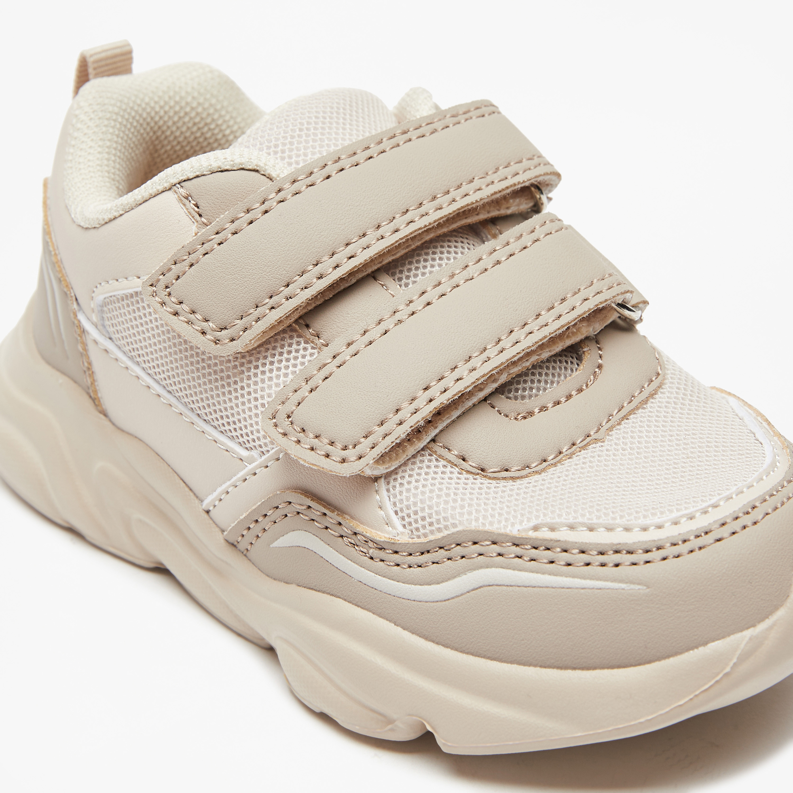Mesh Textured Sneakers with Hook and Loop Closure-boys-shoes-sneakers-image-5