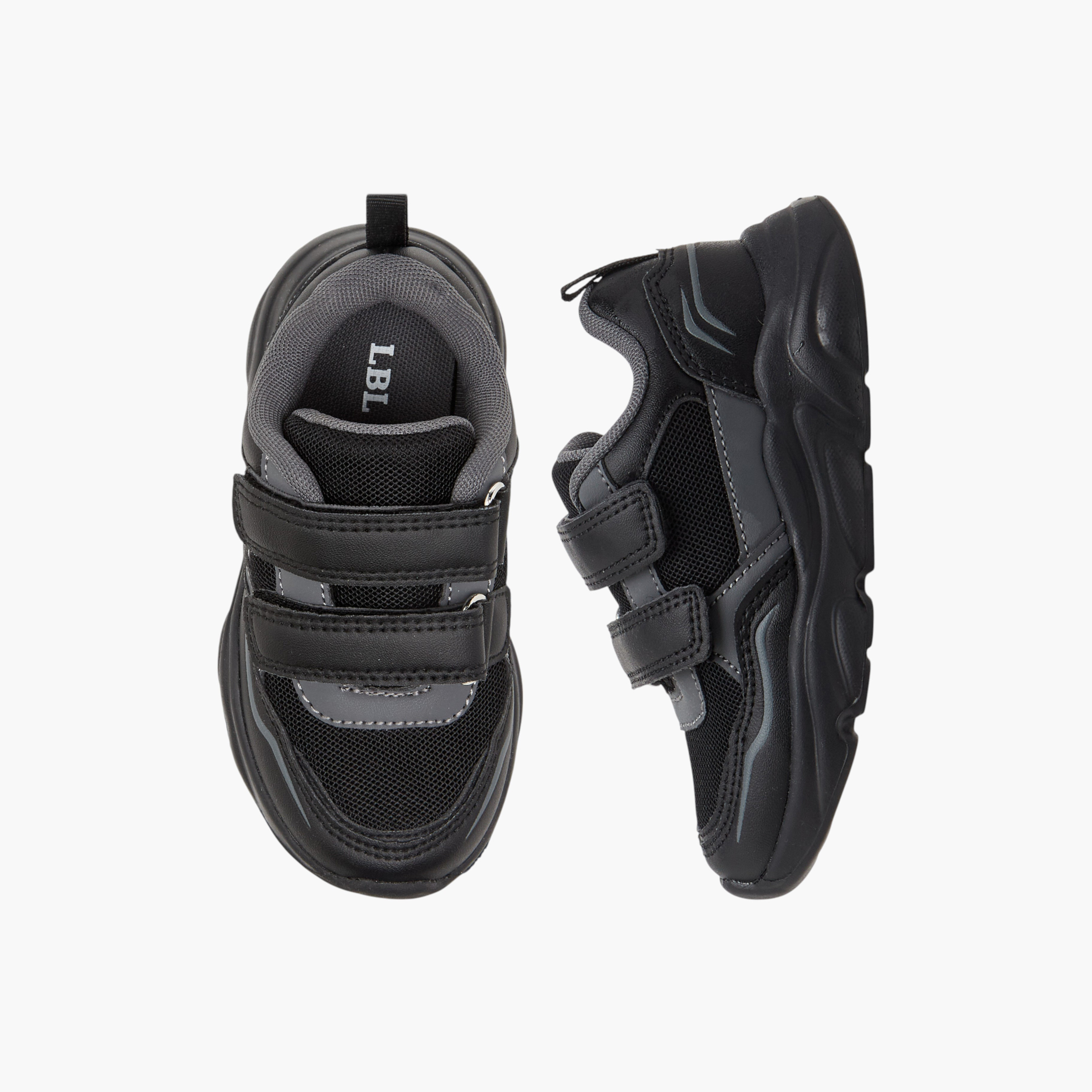 Mesh Textured Sneakers with Hook and Loop Closure-boys-shoes-sneakers-image-1