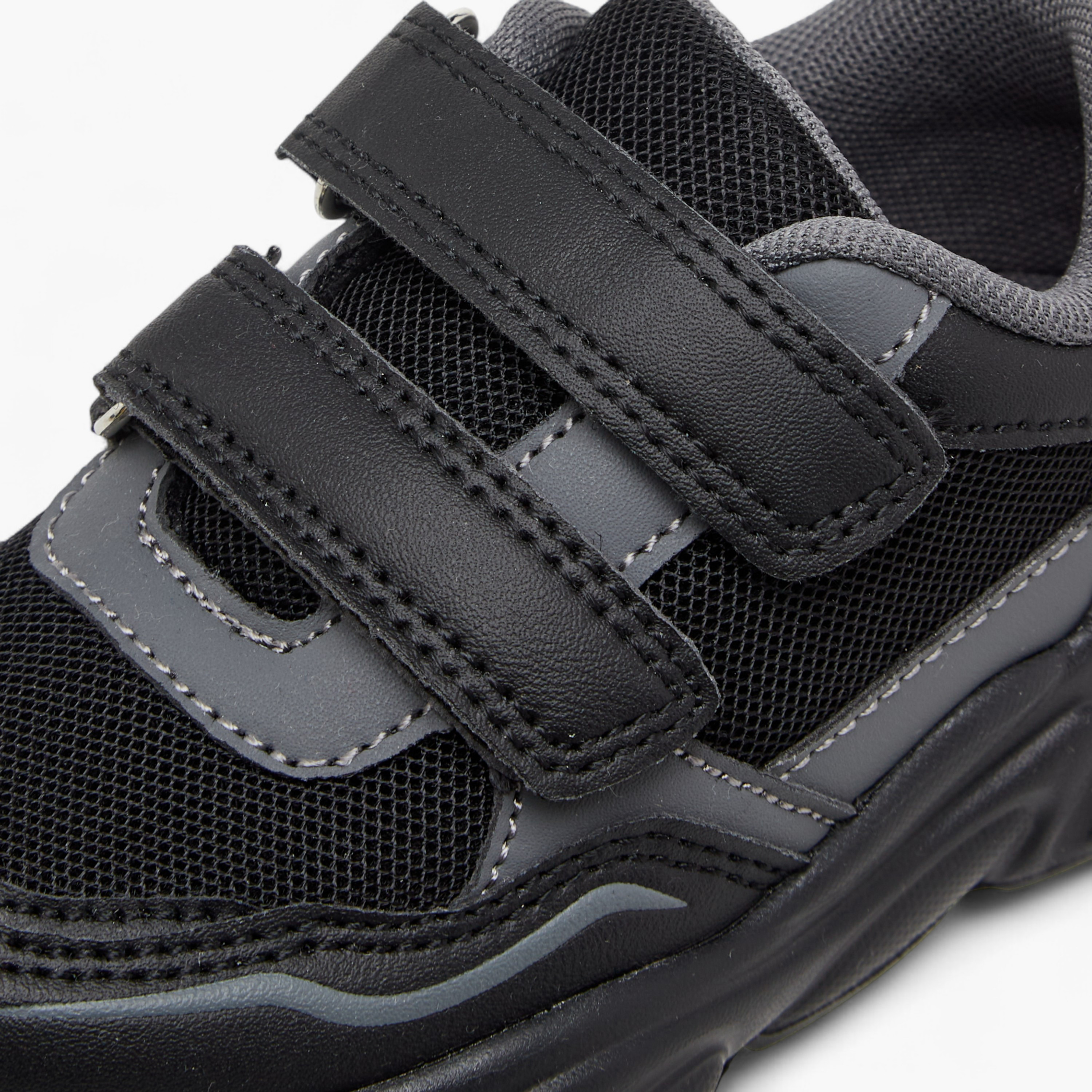 Mesh Textured Sneakers with Hook and Loop Closure-boys-shoes-sneakers-image-4