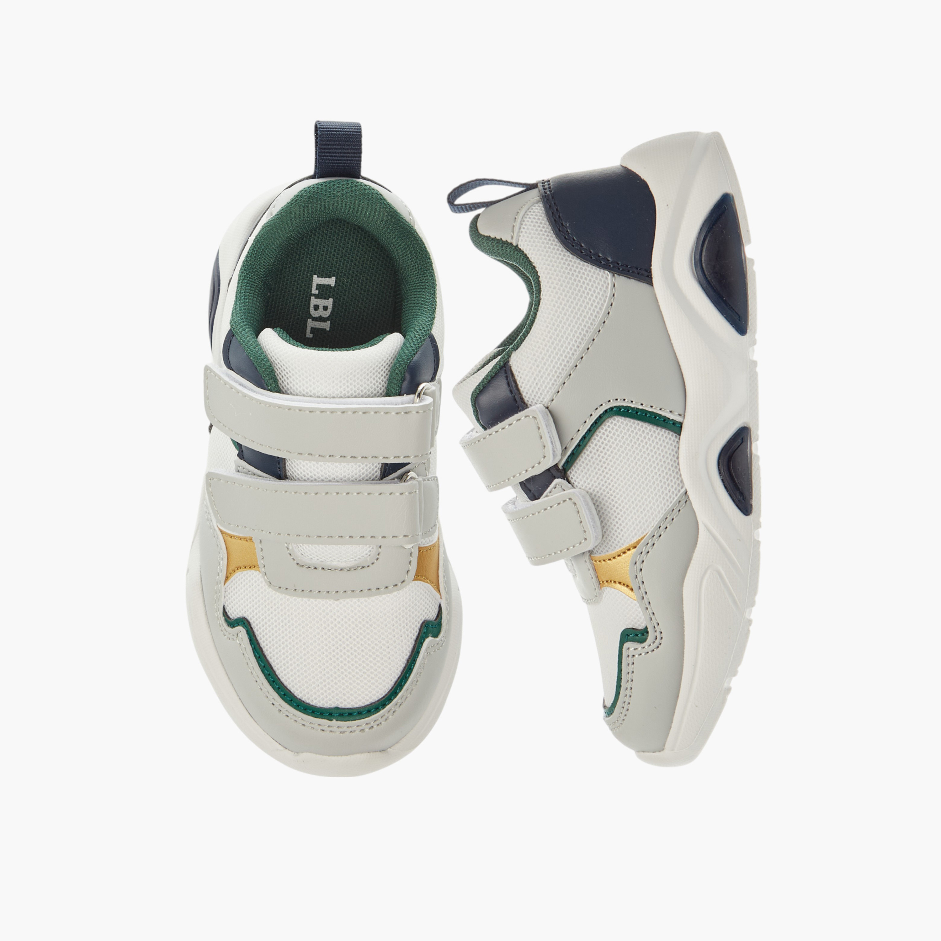 LBL by Shoexpress Panelled Sneakers with Hook and Loop Closure-boys-shoes-sneakers-image-1