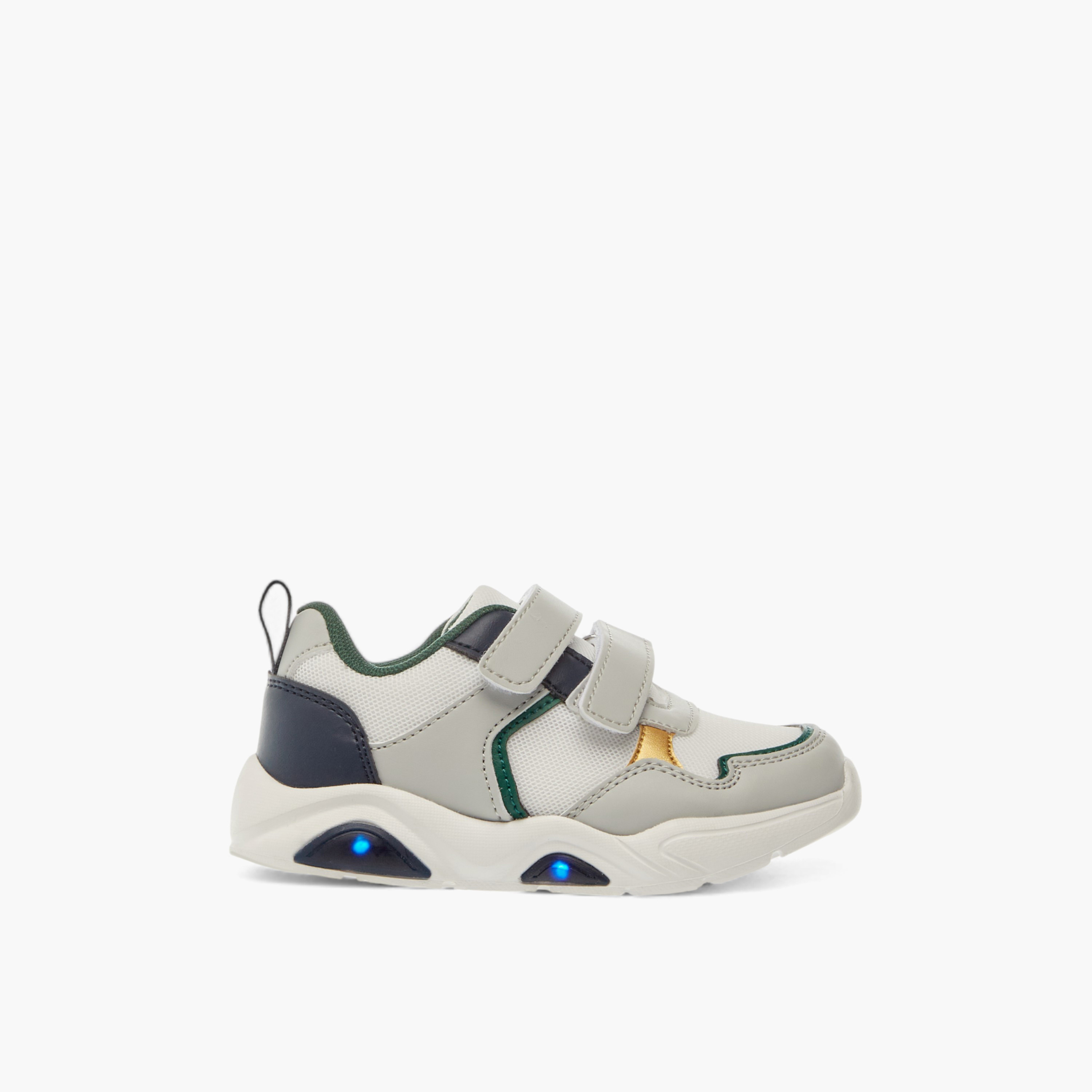 LBL by Shoexpress Panelled Sneakers with Hook and Loop Closure-boys-shoes-sneakers-image-4