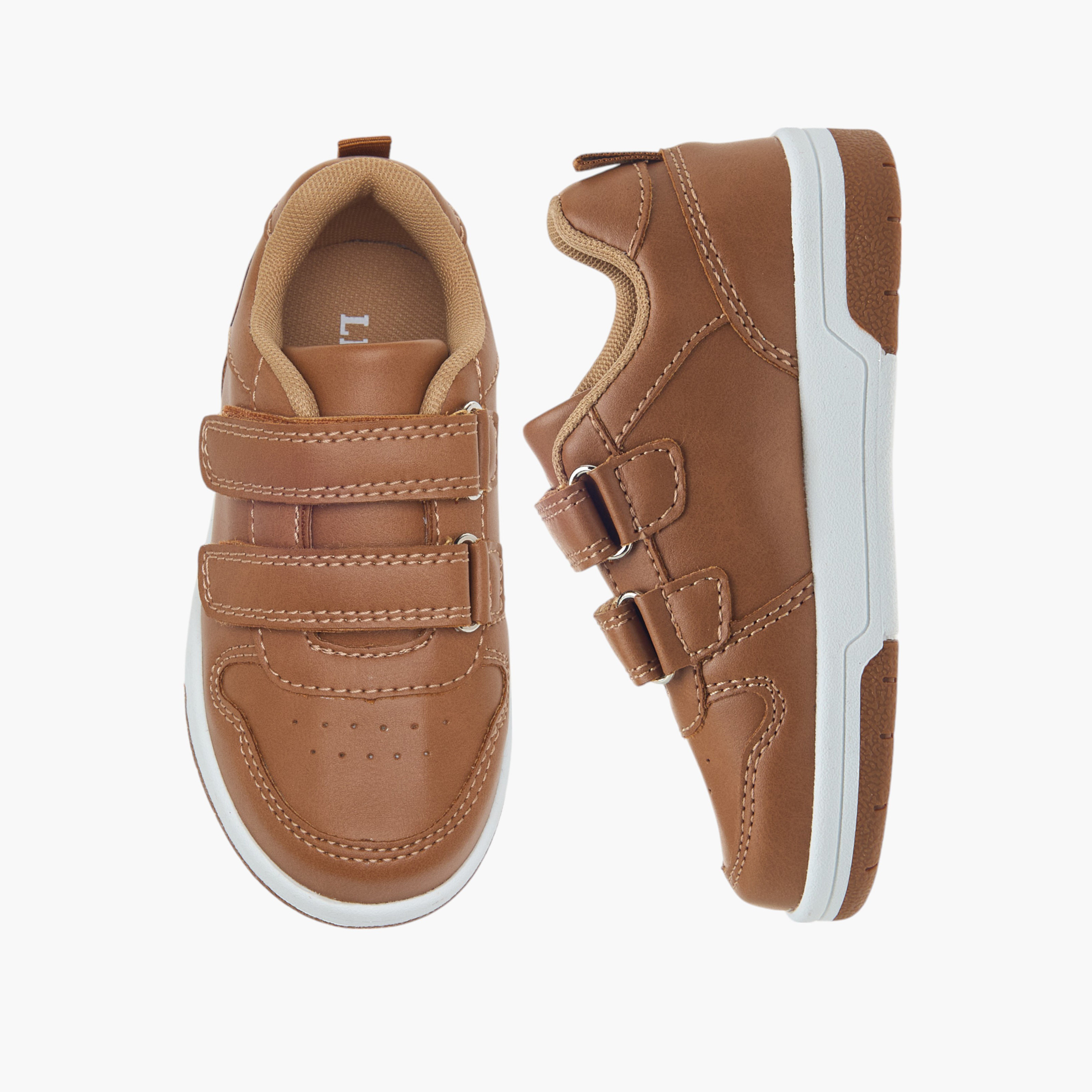 LBL by Shoexpress Panelled Sneakers with Hook and Loop Closure-boys-shoes-sneakers-image-1