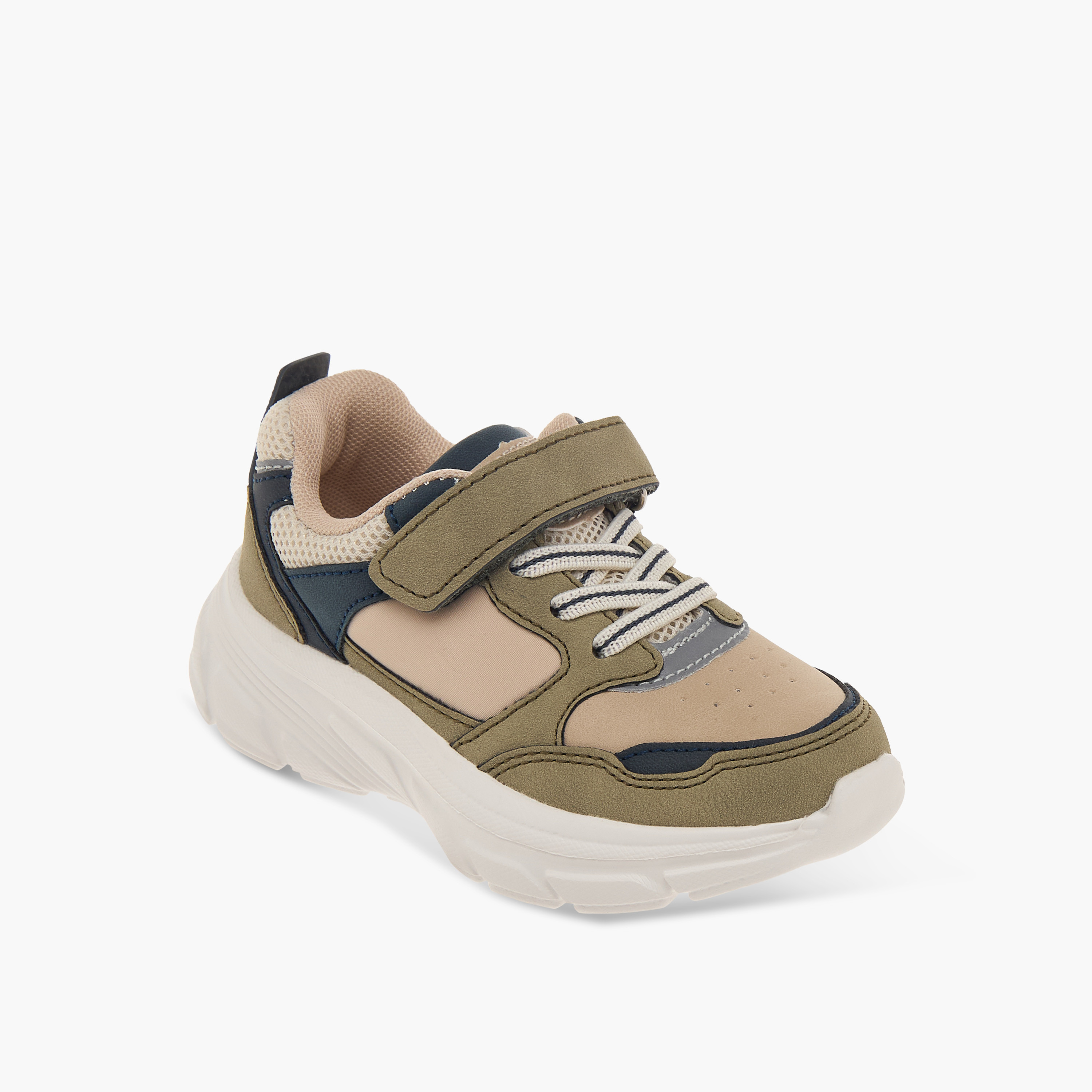 LBL by Shoexpress Panelled Sneakers with Hook and Loop Closure-boys-shoes-sneakers-image-2