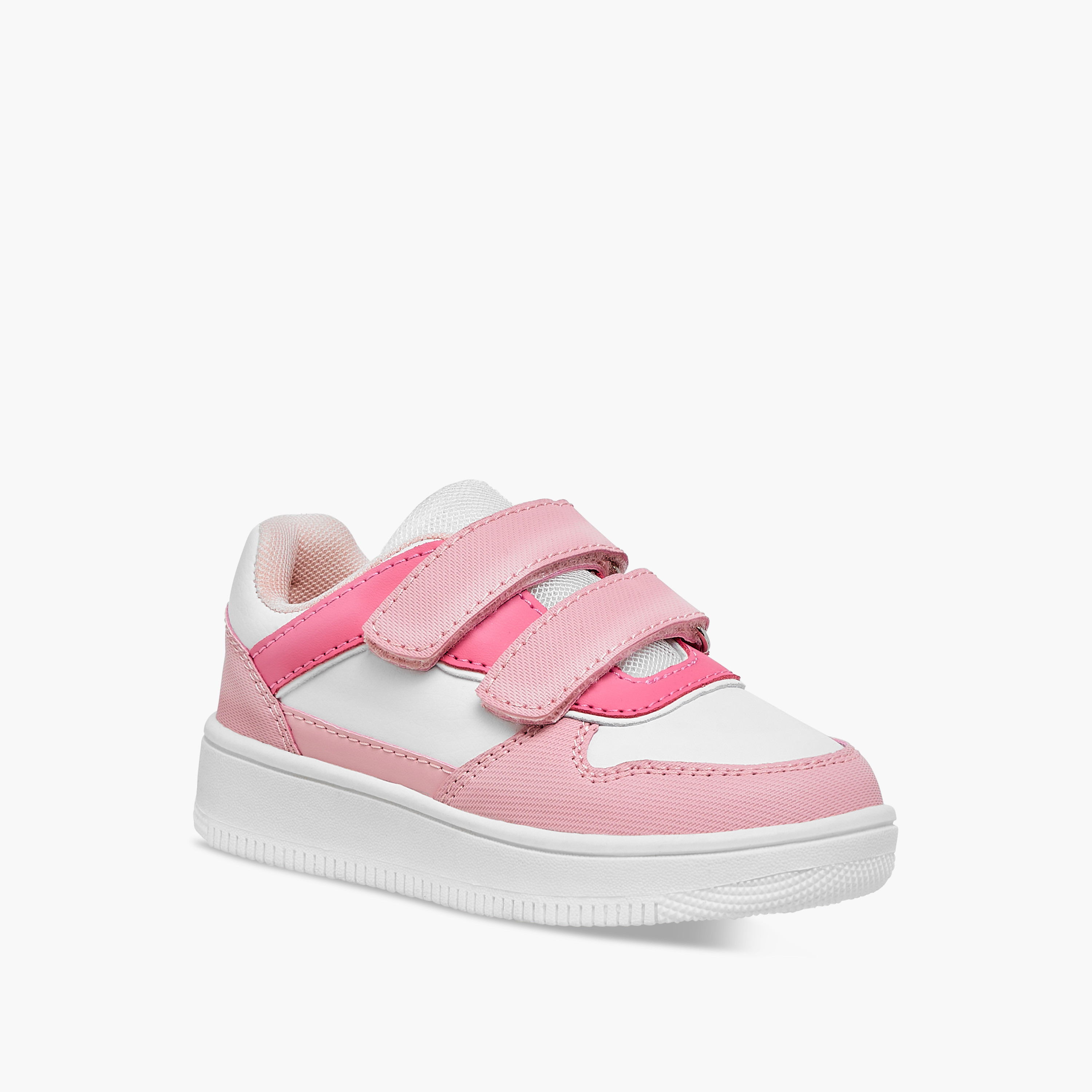Flora Bella Panelled Sneakers with Hook and Loop Closure-girls-shoes-sneakers-image-2