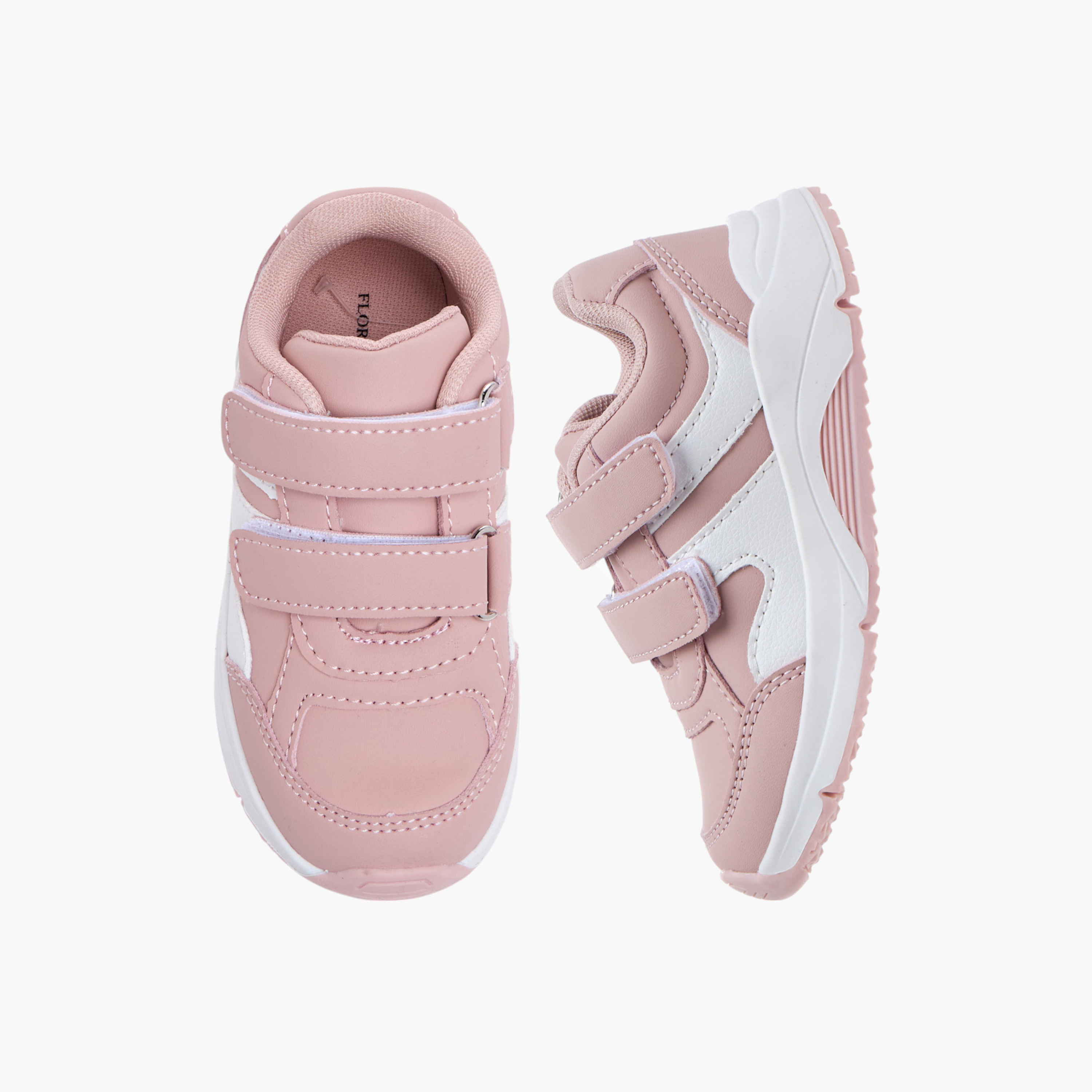 Flora Bella Panelled Sneakers with Hook and Loop Closure-girls-shoes-sneakers-image-1