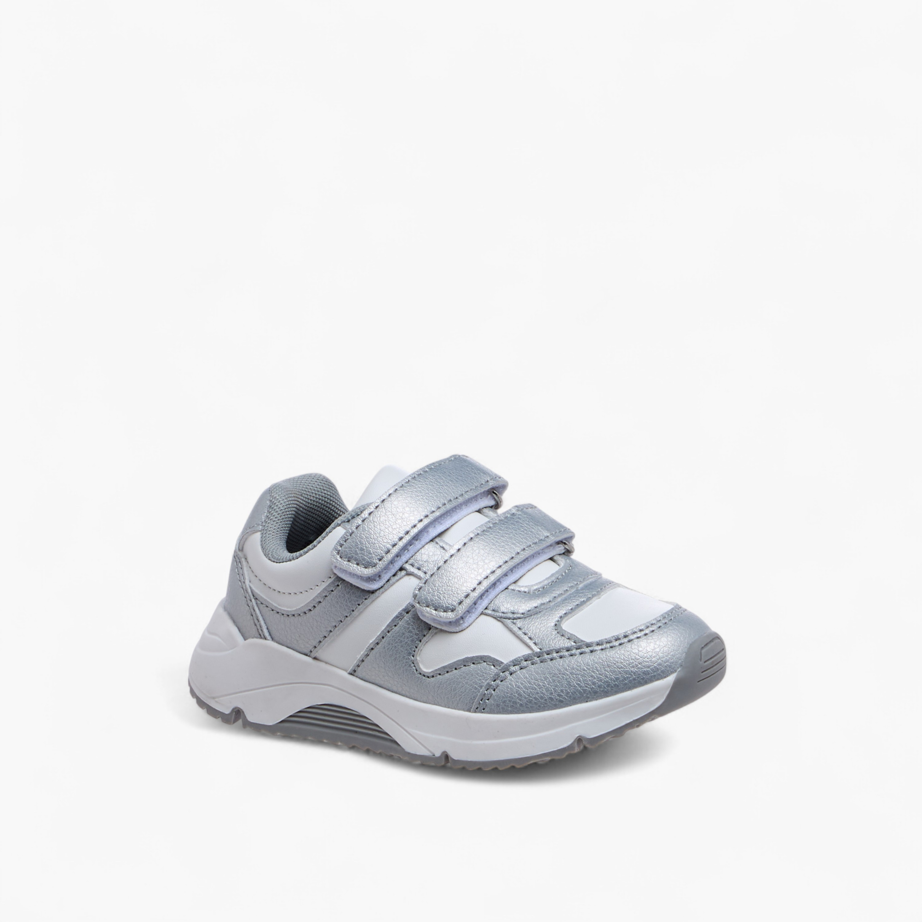 Flora Bella Panelled Sneakers with Hook and Loop Closure-girls-shoes-sneakers-image-2