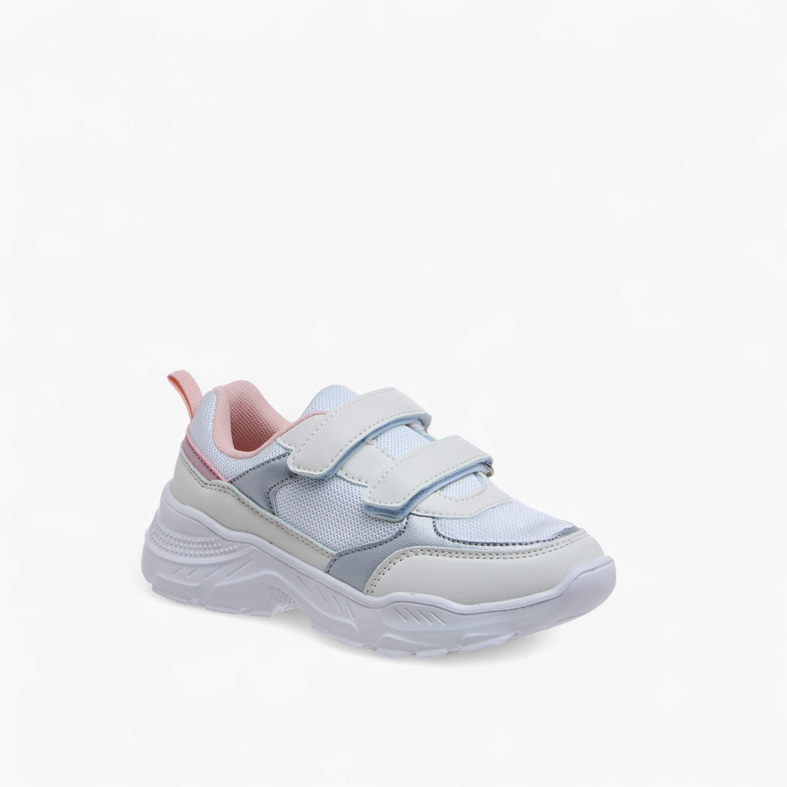 Flora Bella Panelled Sneakers with Hook and Loop Closure-girls-shoes-sneakers-image-2